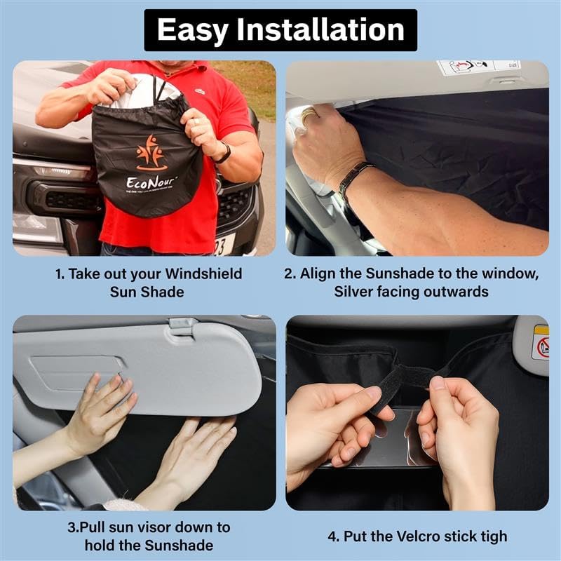 Econour Windshield Sun Shade for Honda Civic 2016-2021 Sunshade Foldable Window Sun Visor Protector Blocks UV Rays Keep Your Car Cooler