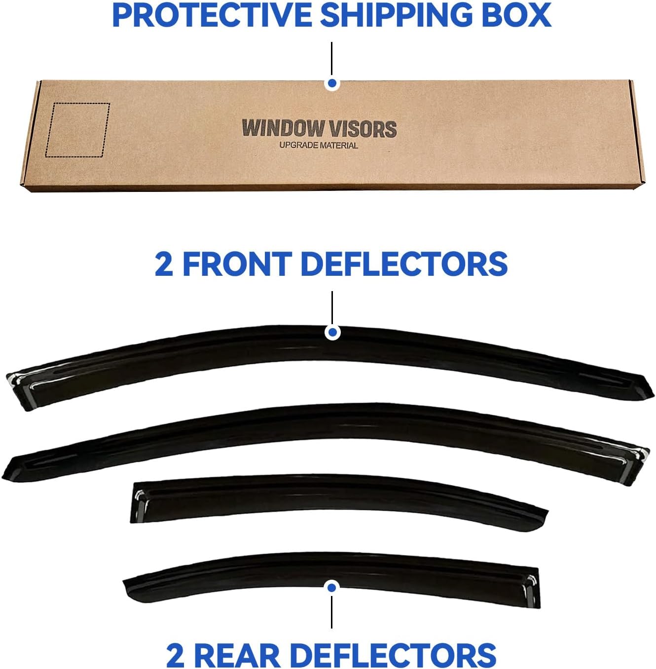 Window Visors Rain Guards Shield Compatible with 2015-2021 Subaru WRX, Window Wind Deflectors Vent Shades for 15-21 Premium Limited STi