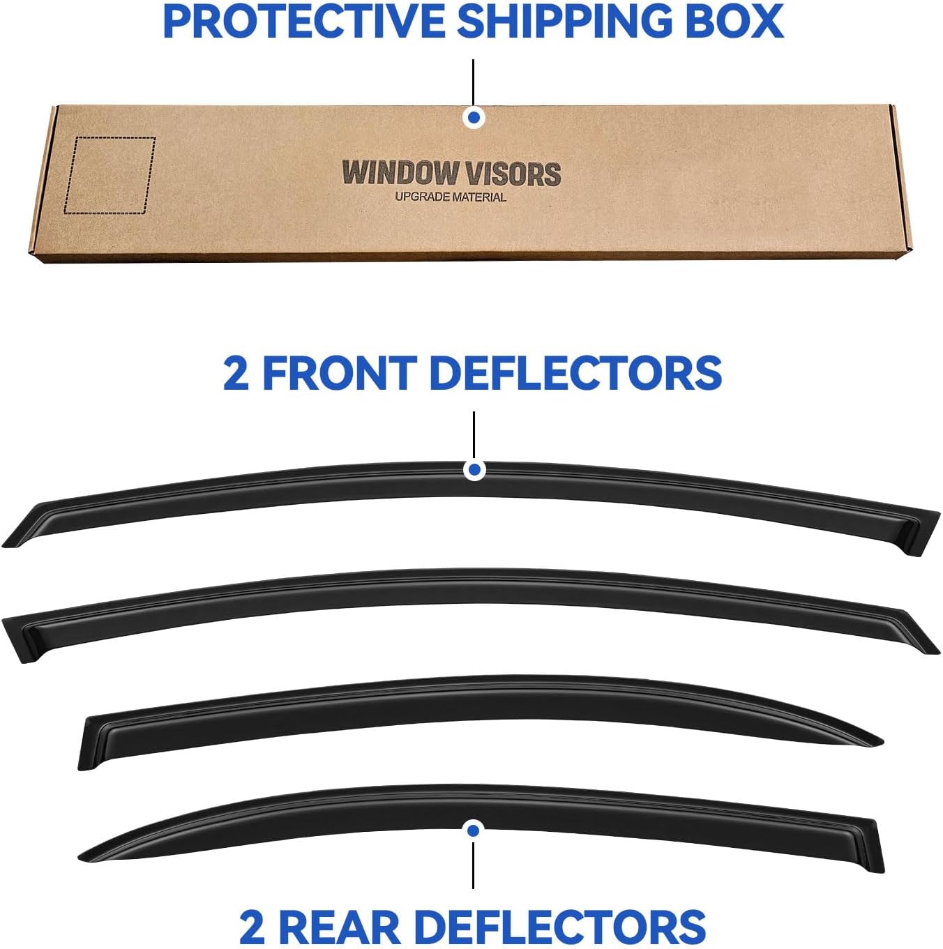 Window Visors Rain Guards for 2006 2007 2008 2009 2010 2011 Honda Civic, Out-Channel Window Vent Wind Deflectors Visors Shades for 06 07 08 09 10 11 Civic Sedan