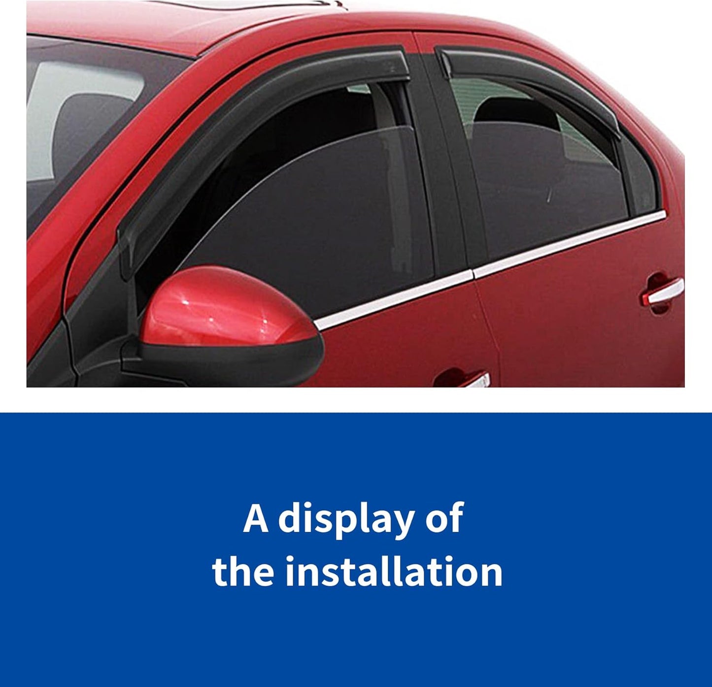 4pc Sun Rain Guards Window Visor Wind Deflector Compatible with Nissan Sentra Sedan 00-06 Smoke 94227