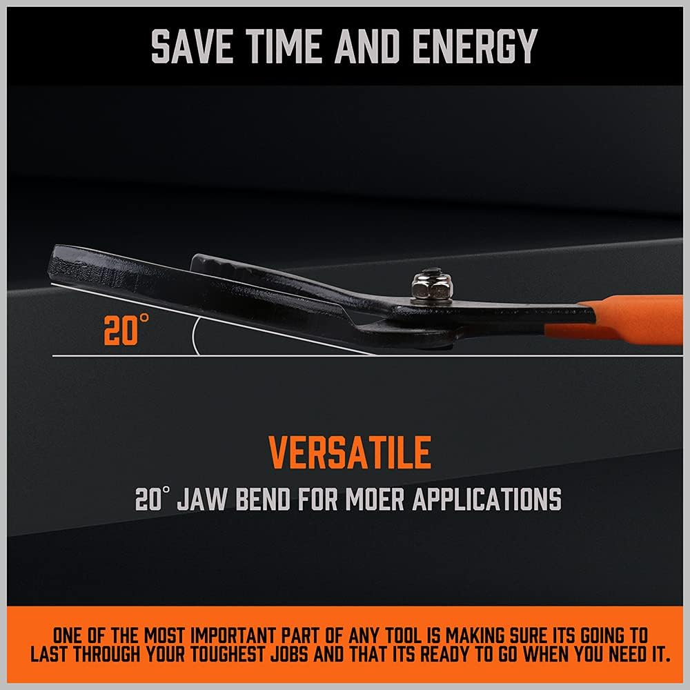 HORUSDY 12" Adjustable Oil Filter Pliers, Adjustable Oil Filter Wrench Removal Tool (Orange)