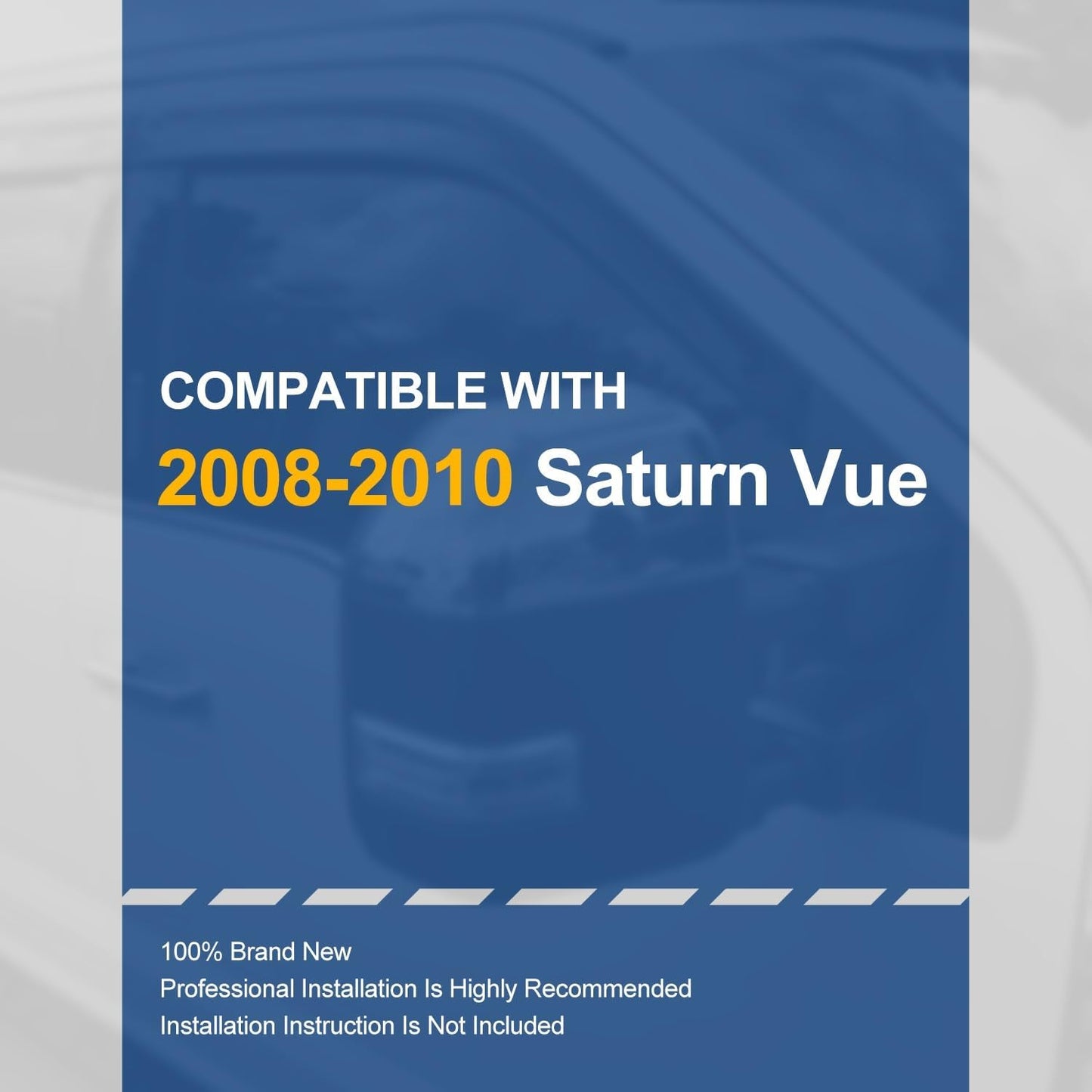 Auto Dynasty 4Pcs Carbon Fiber Pattern Window Visors Compatible with 2008 2009 2010 Saturn Vue, Tape-On Front & Rear Window Deflectors Rain Guards Sun Wind Air Side Vent Shade, Glossy Black