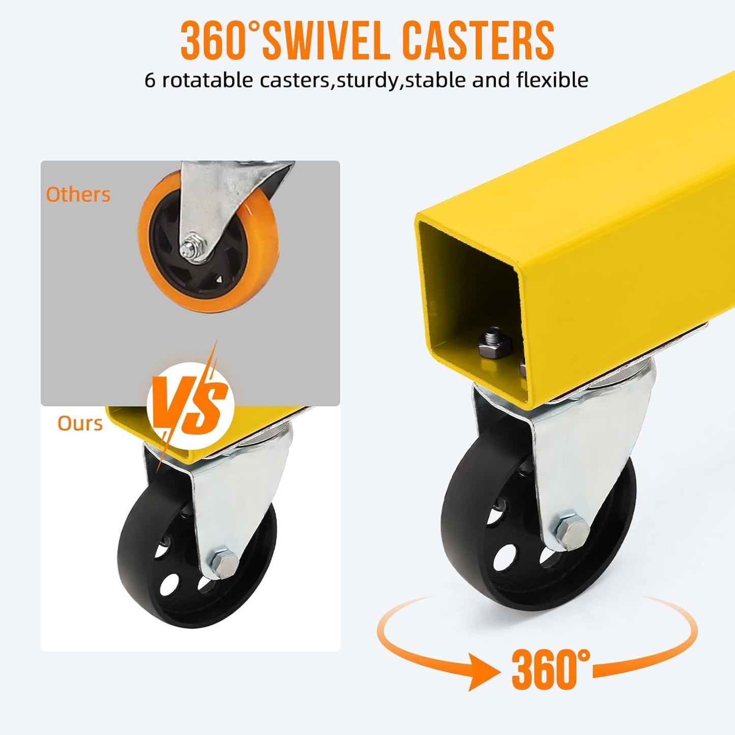 Engine Hoist with Lever, 2 Ton 4000 Lbs Heavy Duty Folding Cherry Picker Engine Lift Hydraulic Tilting, Shop Crane with Lever with 6 Caster for Garage, Car Shop, Auto Repair