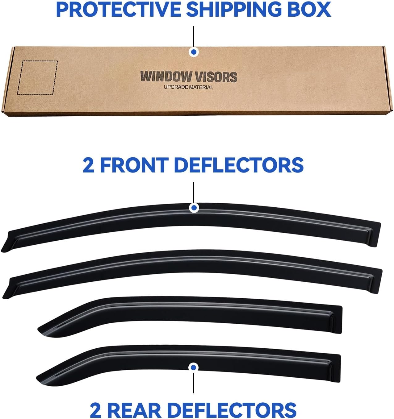 Window Visors Rain Guards for 2007-2013 Toyota Yaris Sedan, Out-Channel Window Vent Wind Deflectors Visors Shades for 07-13 Toyota Yaris