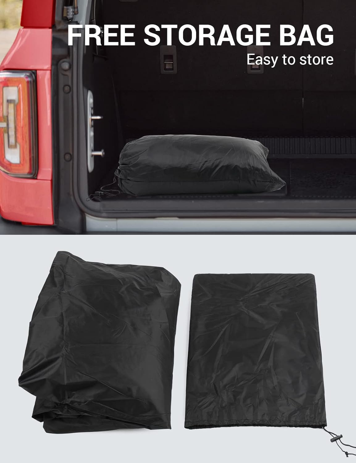 Proadsy Upgrade Car Cover Compatible with Ford Bronco 2 Door 2021-2024 2025 Windproof All Weather Waterproof Sun Rain UV Dust Snow Protection Outdoor Covers