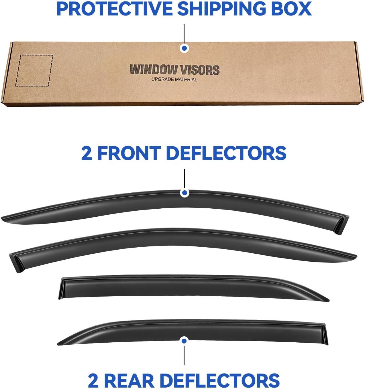 Window Visors Rain Guards Shield for 2018-2024 Chevrolet Equinox, Out-Channel Window Vent Wind Deflectors Visors Shades for 18-24 Chevy Equinox