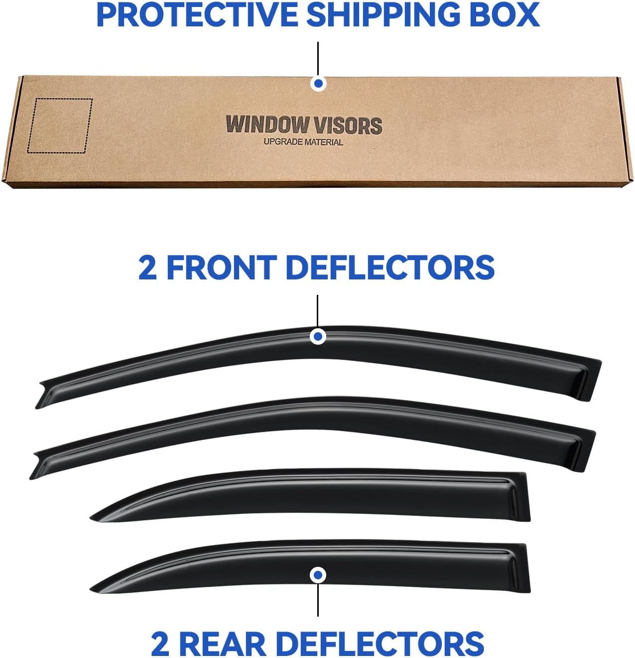 Window Visors Rain Guards Shield for 2003-2008 Toyota Corolla, Out-Channel Window Vent Wind Deflectors Visors Shades for 03-08 Corolla