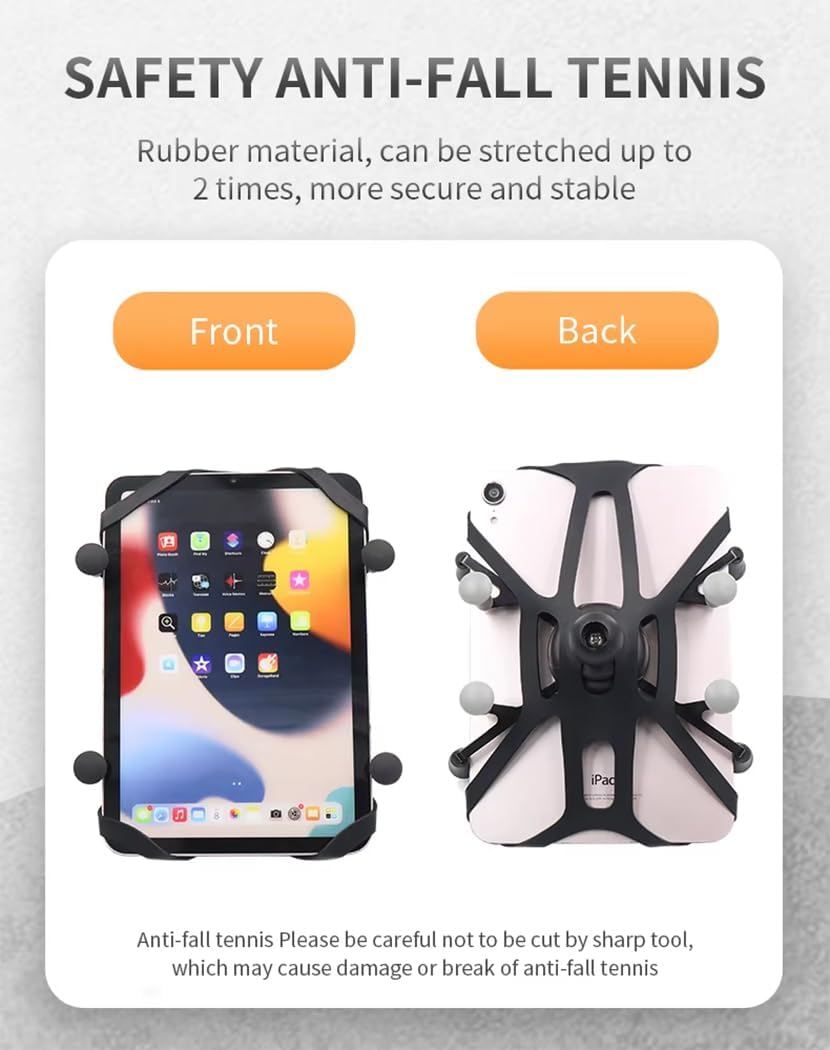 Strg Tablet Mount with Drill Round Base Mount for All 6" iPad/Samsung Tablets, Spring-Loaded Tablet Holder Great for Cars, Commercial Vehicles, Trucks, and Wall Mounting etc