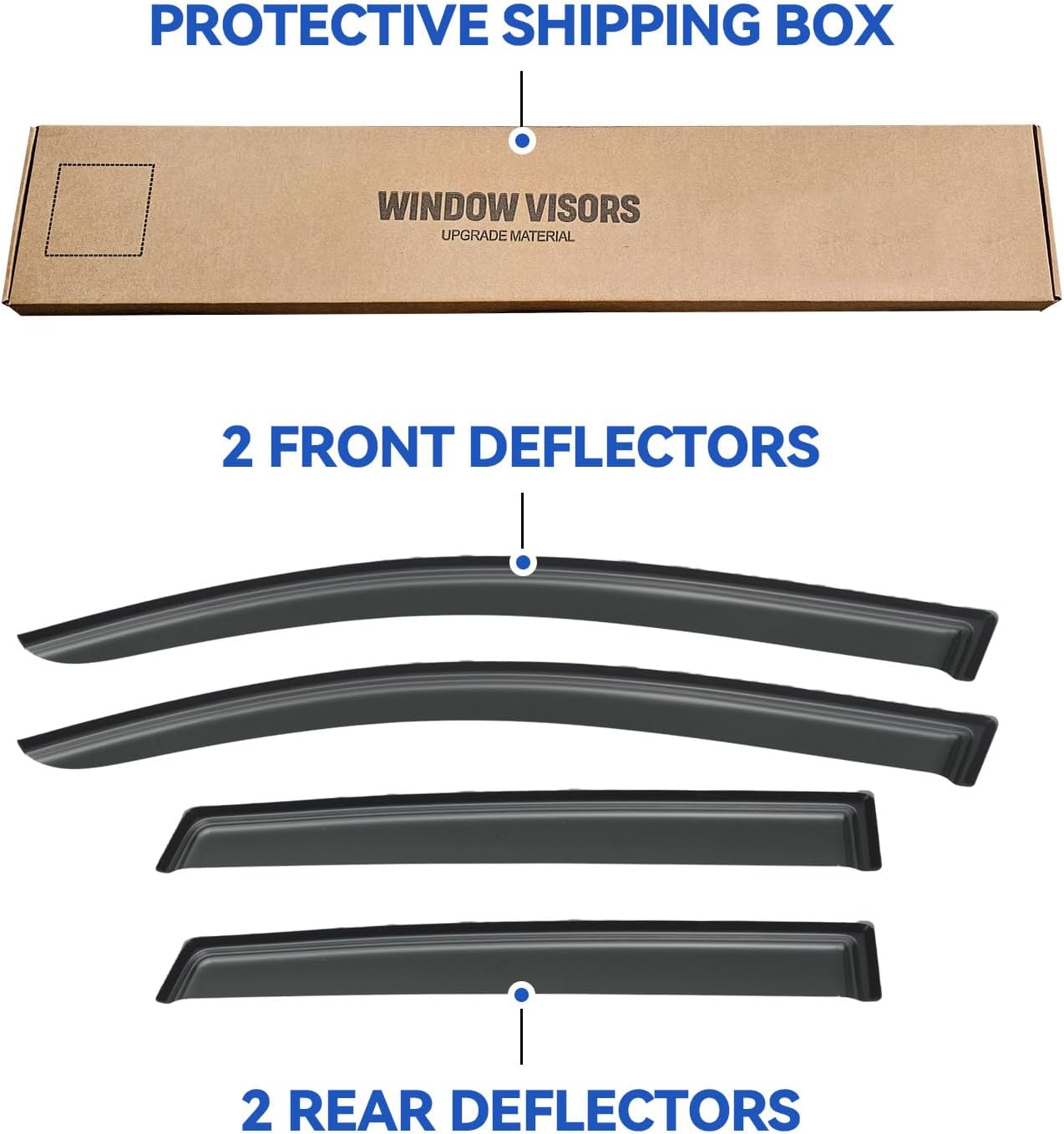 Window Visors Rain Guards for 2007-2012 Dodge Caliber, Out-Channel Window Vent Wind Deflectors Visors Shades for 07-12 Dodge Caliber