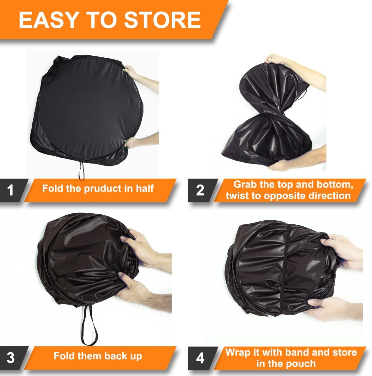 Gven Sun Shade for Car Windshield, Beach Style, Blocks 99% UV Rays, Reflective Tech, Easy Fold & Go, Funny/Stylish Design, Black, 59" x 31.5"