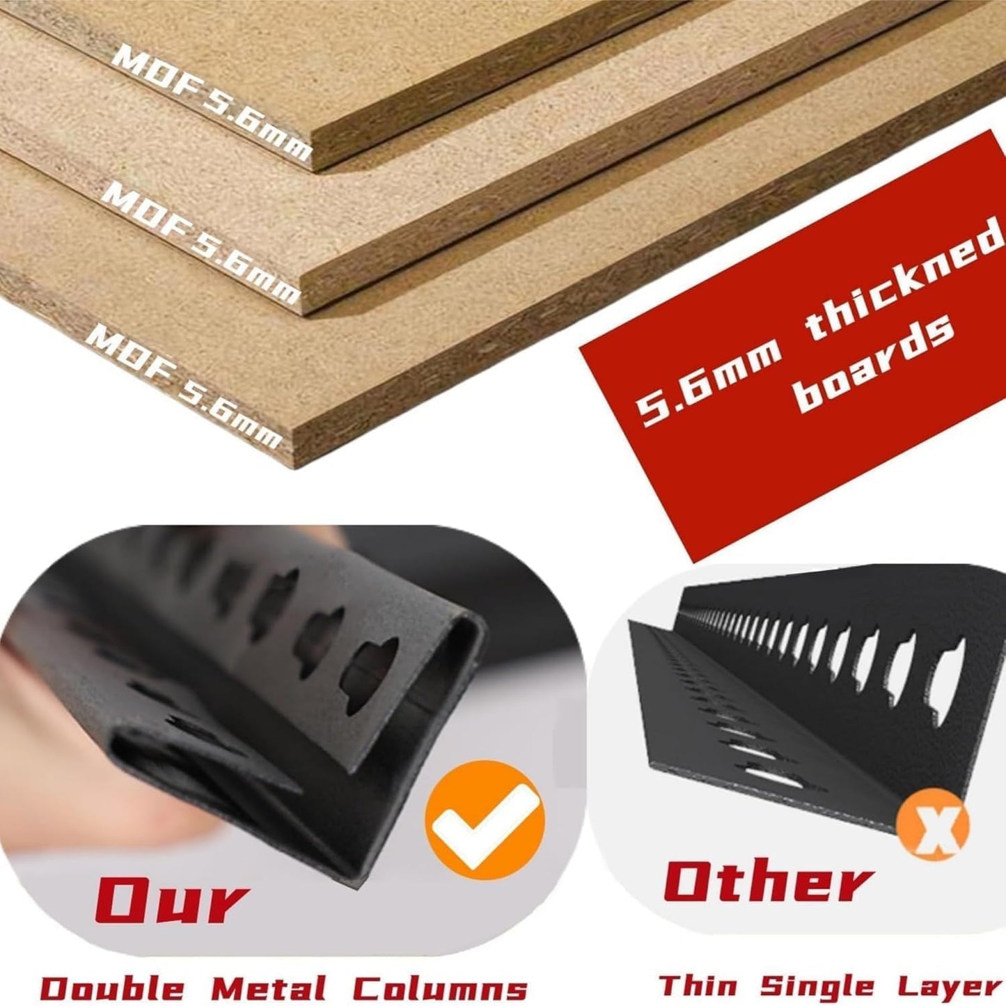 Garage Shelving Unit, 2550Lbs Heavy Duty 5-Tier Metal & Wood Adjustable Storage Rack, Black, 72”H x 35.4”W x 15.8”D, for Garage, Basement, Warehouse, Utility Storage