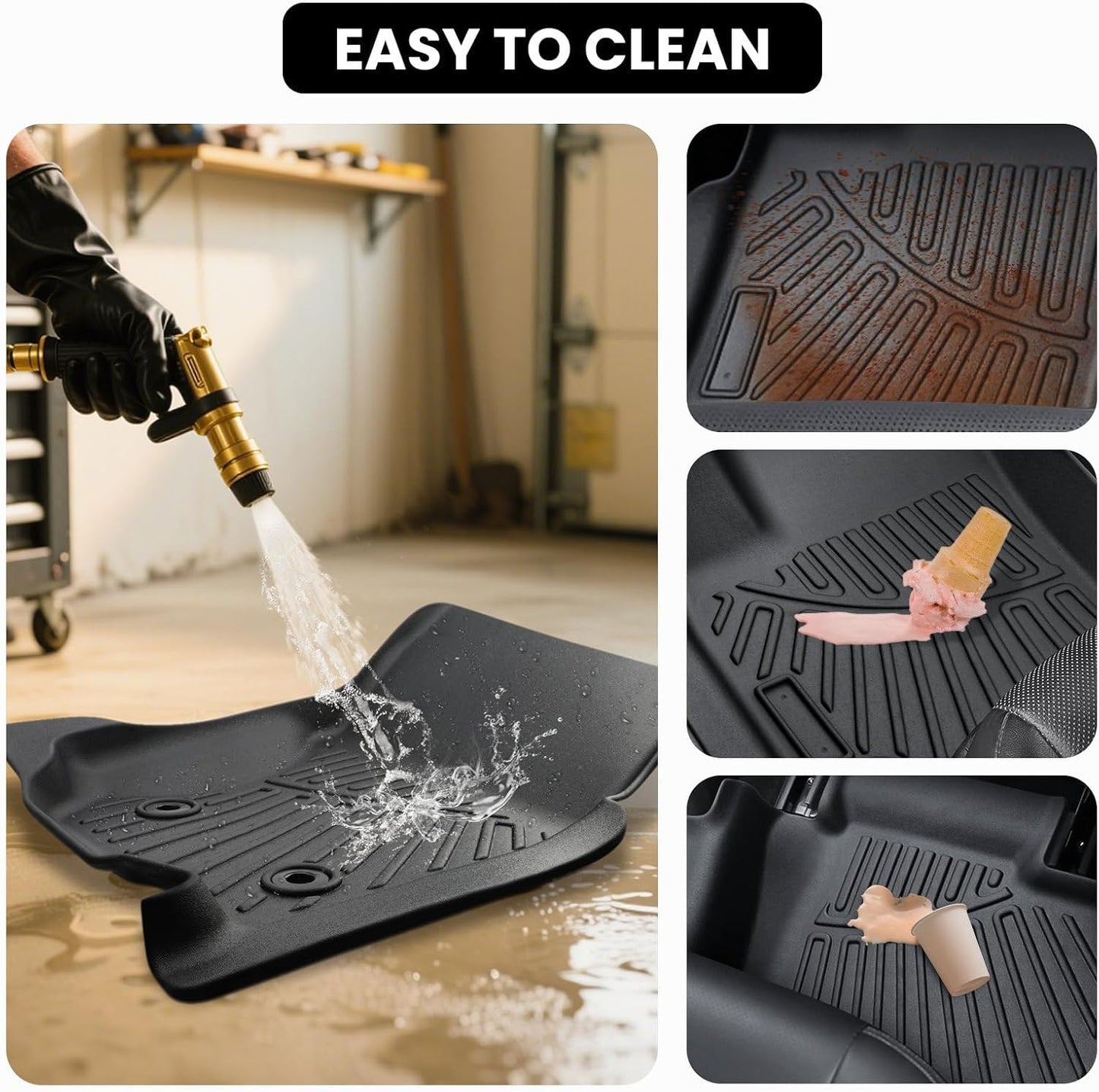 Floor Mats for 4Runner 2025, All Weather Floor Mats Floor Liners Compatible with Toyota 4Runner Accessories 2025 Anti-Slip Mats Black (Not Fit Hybrid and 7Seats)