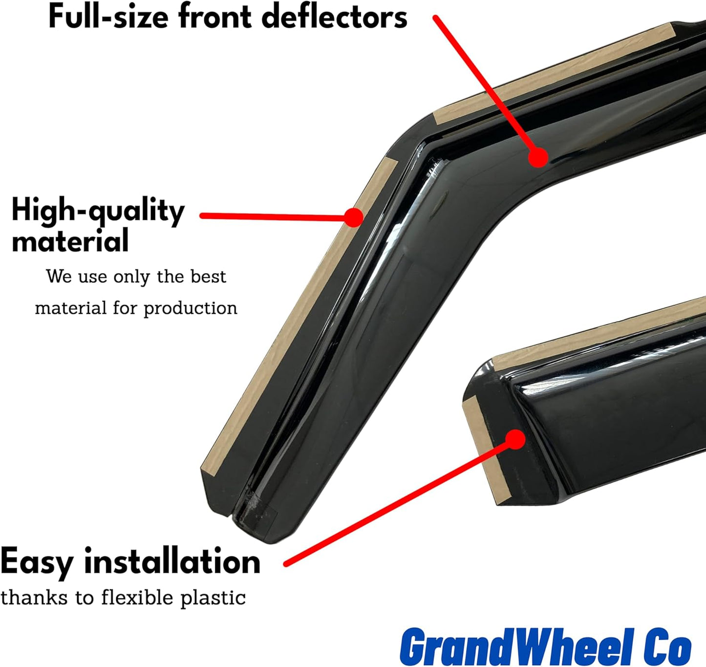 Window Deflectors Smoke Tinted in-Channel Side Window Vent Visor Deflectors Rain Guards Compatible with Toyota Camry 2025 Sedan - 4 pcs. GW0849