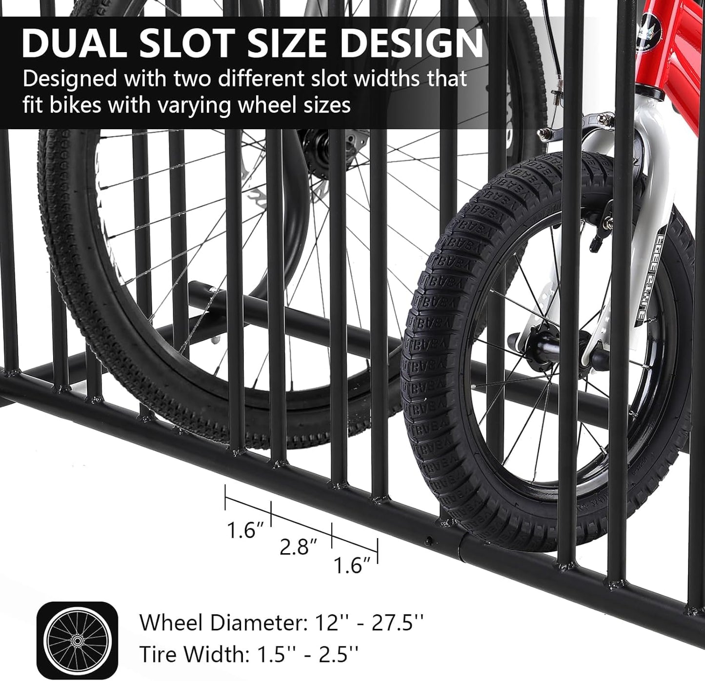 Outdoor Bike Storage, 10 Bike Rack Garage, 61 In Long All-Steel Mesh Bikes Rack, Can Hold 10 Bikes On Both Sides, Easy to Install and Excellent Stability, No Need to Be Fixed, Suitable for Front Yards