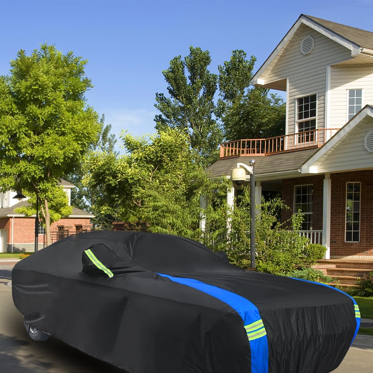 Avecrew Car Cover Waterproof All Weather for Dodge Challenger Automobiles, Outdoor Full Exterior Covers Fit 2008-2025 for Dodge Challenger with Windproof Strap