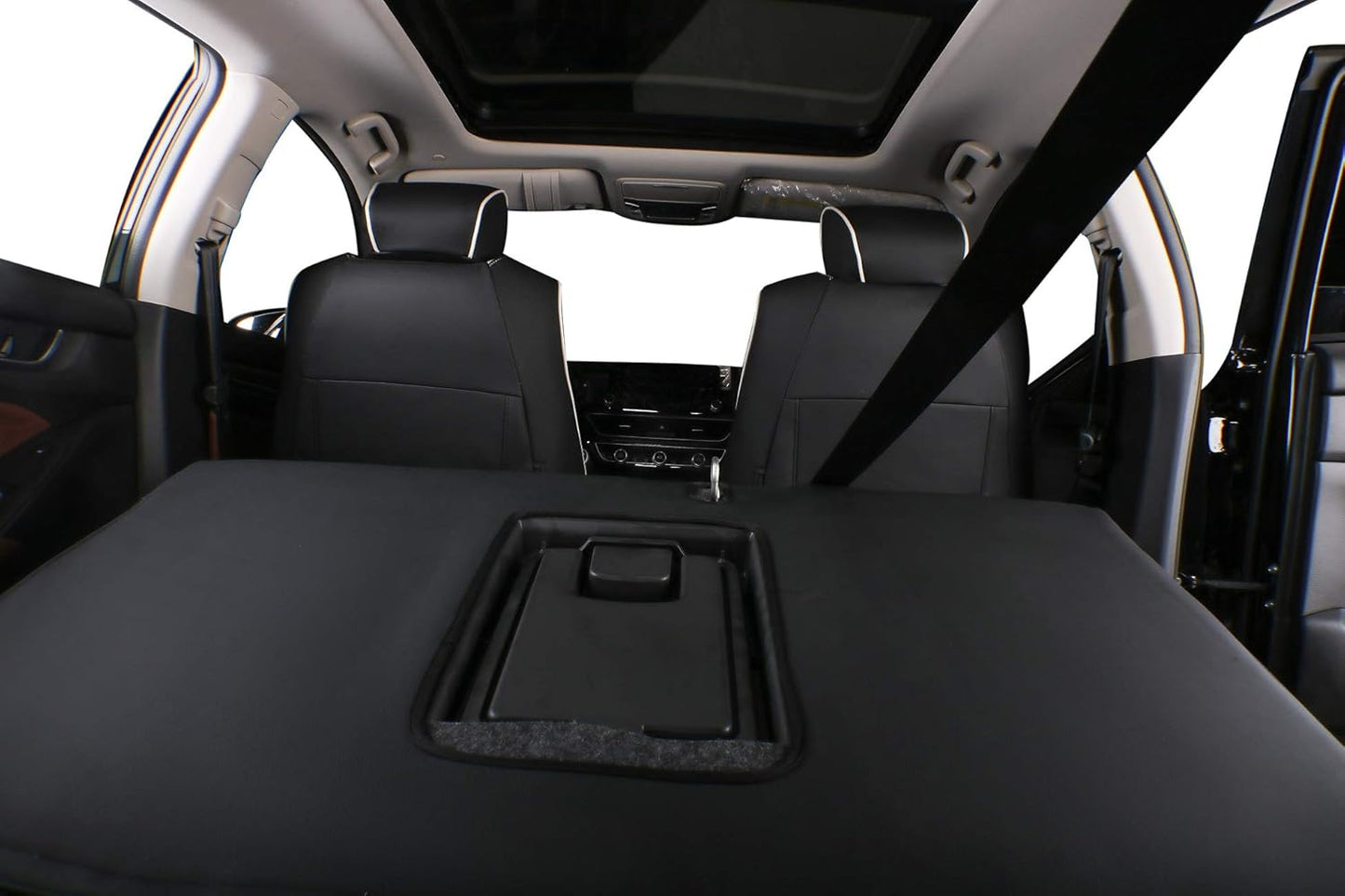 EKR Accord Car Seat Covers for Honda Accord 2023 2024 2025 LX(Rear Row W/Solid Backrest) Leather Car Seat Covers,Waterproof Car Seat Protectors,Trucks Seat Covers Full Set(Black/Gray)