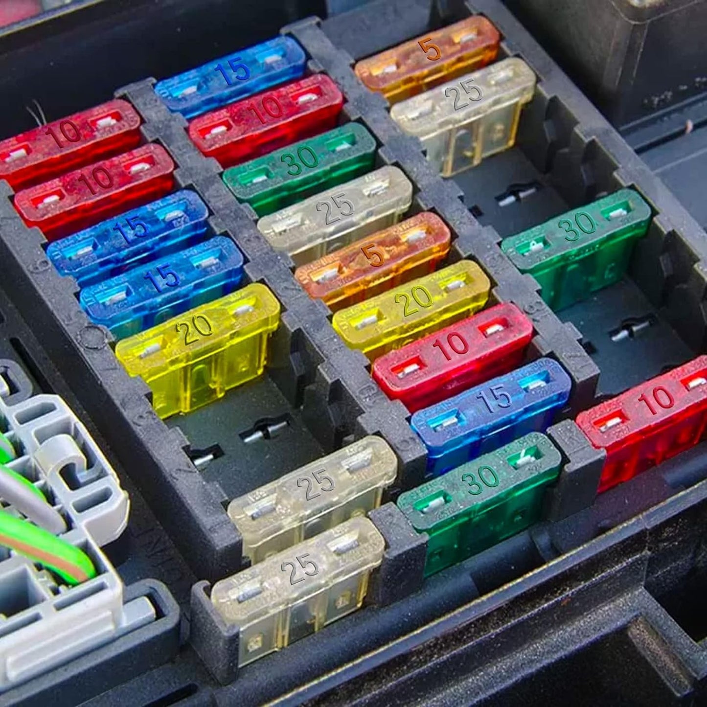 (80Pcs) 5 Amp Standard Fuse, 5A Car Blade Fuses for Car/RV/Truck/SUV/Motorcycle/Boat