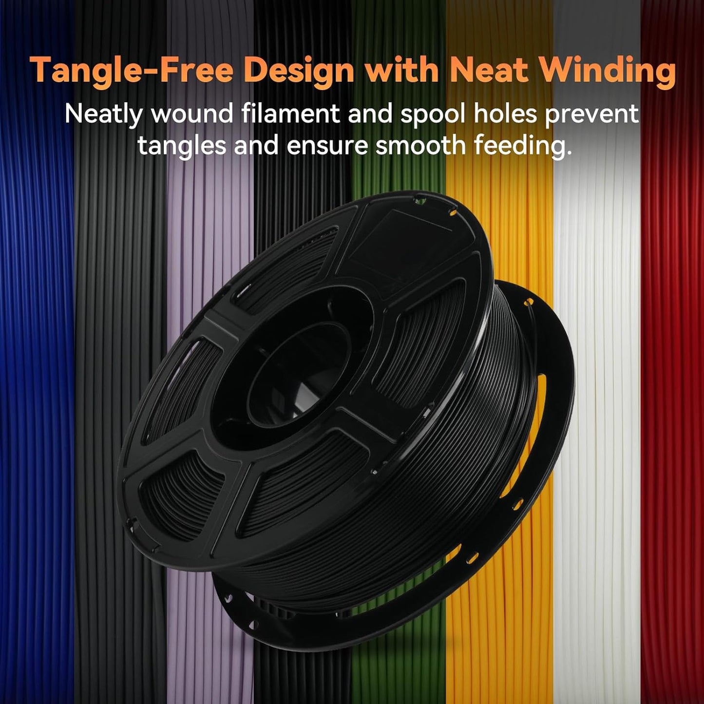 FLASHFORGE PLA Filament 1.75mm +/- 0.02mm, Matte Black 3D Printer Filament 1kg (2.2lbs) Spool, Excellent Printing Performance, Easy to Use for Most FDM 3D Printers