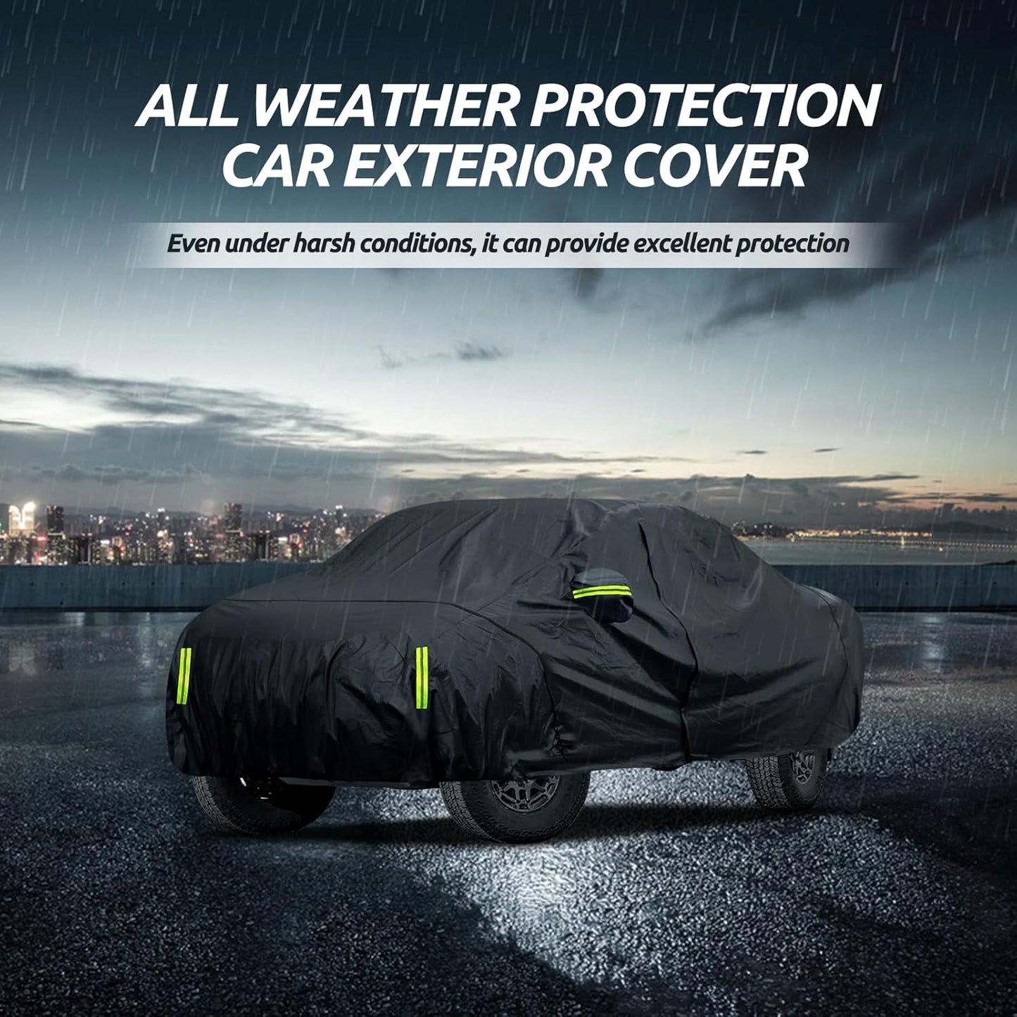Migaven 6 Layers Car Cover Custom Fit for Toyota Tacoma 2005-2024, Waterproof Full Exterior Cover Rain Sun Protection with Door Zipper