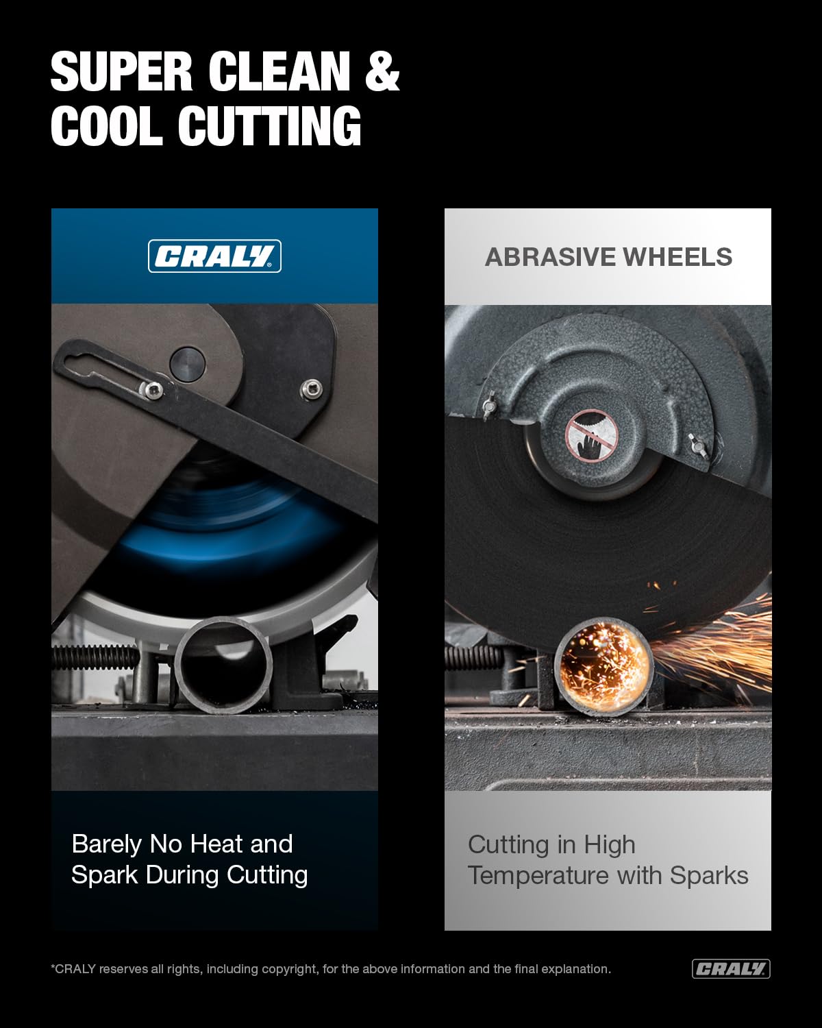 CRALY 10 Inch 50 Teeth Steel and Ferrous Metal Cutting Circular Saw Blade, 5/8 Inch Arbor, Thin Kerf, Professional Carbide Tipped Blade for Angle Iron, Threaded Rod, EMT Conduit(C1050MC)