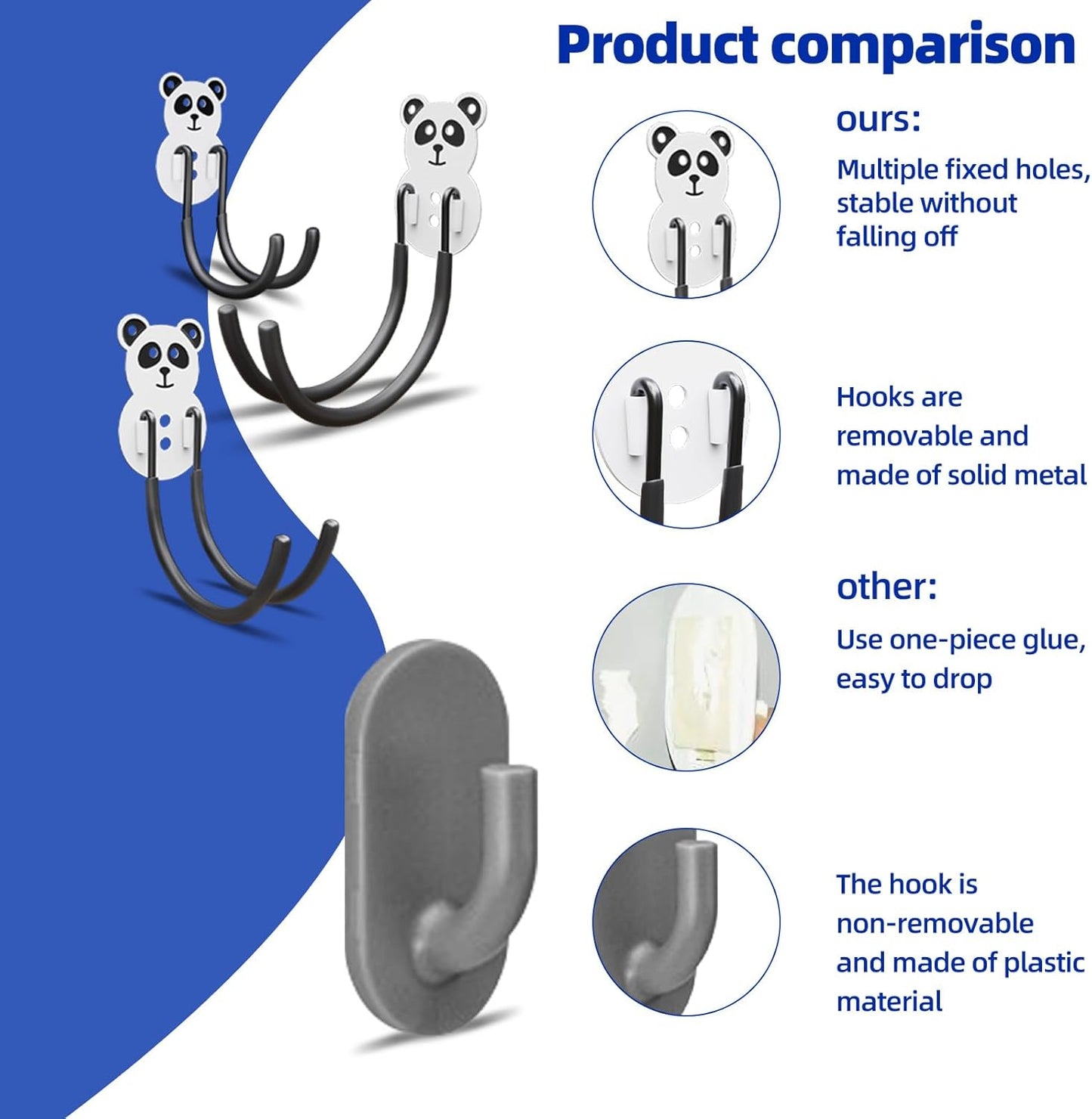 GPANDAG Garage Hooks Heavy Duty,Large Wall Mount Hanger Rack Garage Storage Utility Hooks, 6 Pack Long Hook Garage Organizer for Hanging Tool, Chairs, Hoses, Ladder, Bulk Items, Ropes