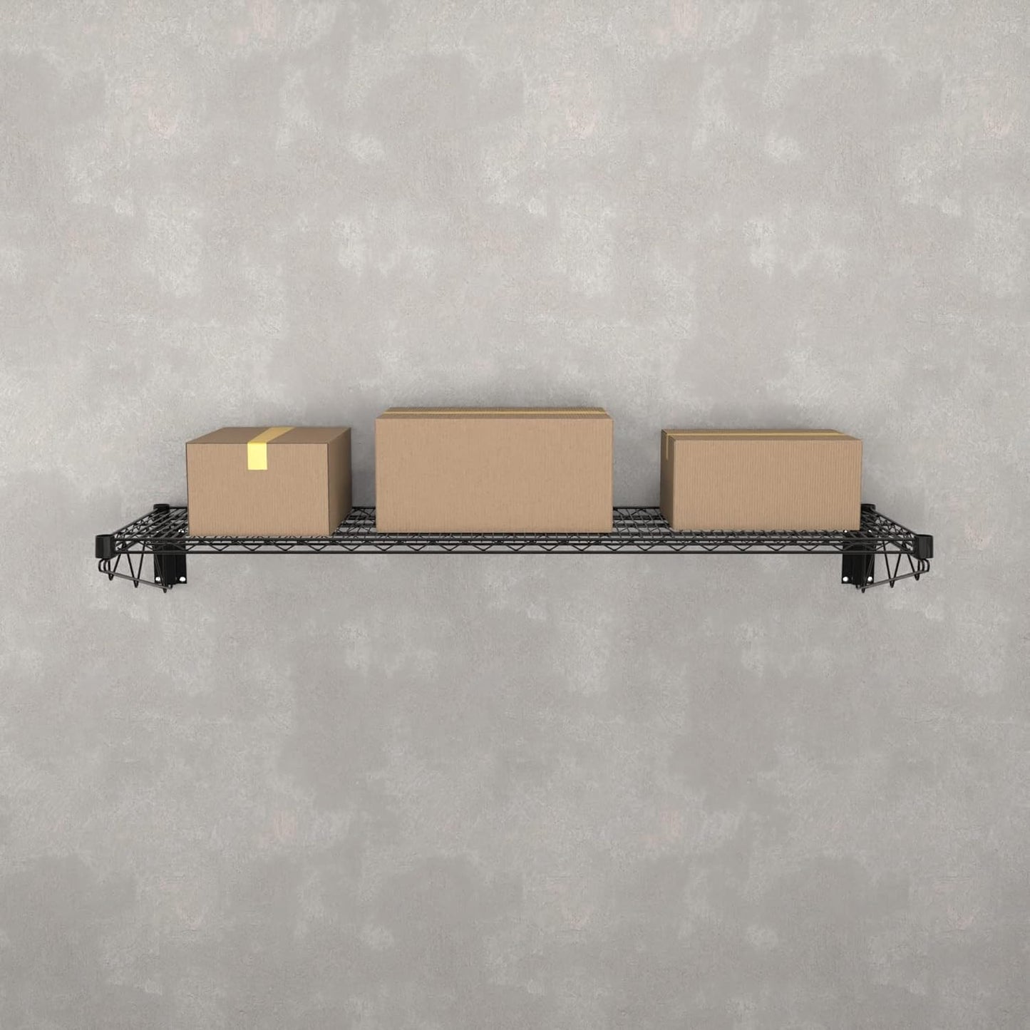 18" x 60" Black Epoxy Wire Wall Mount Shelf