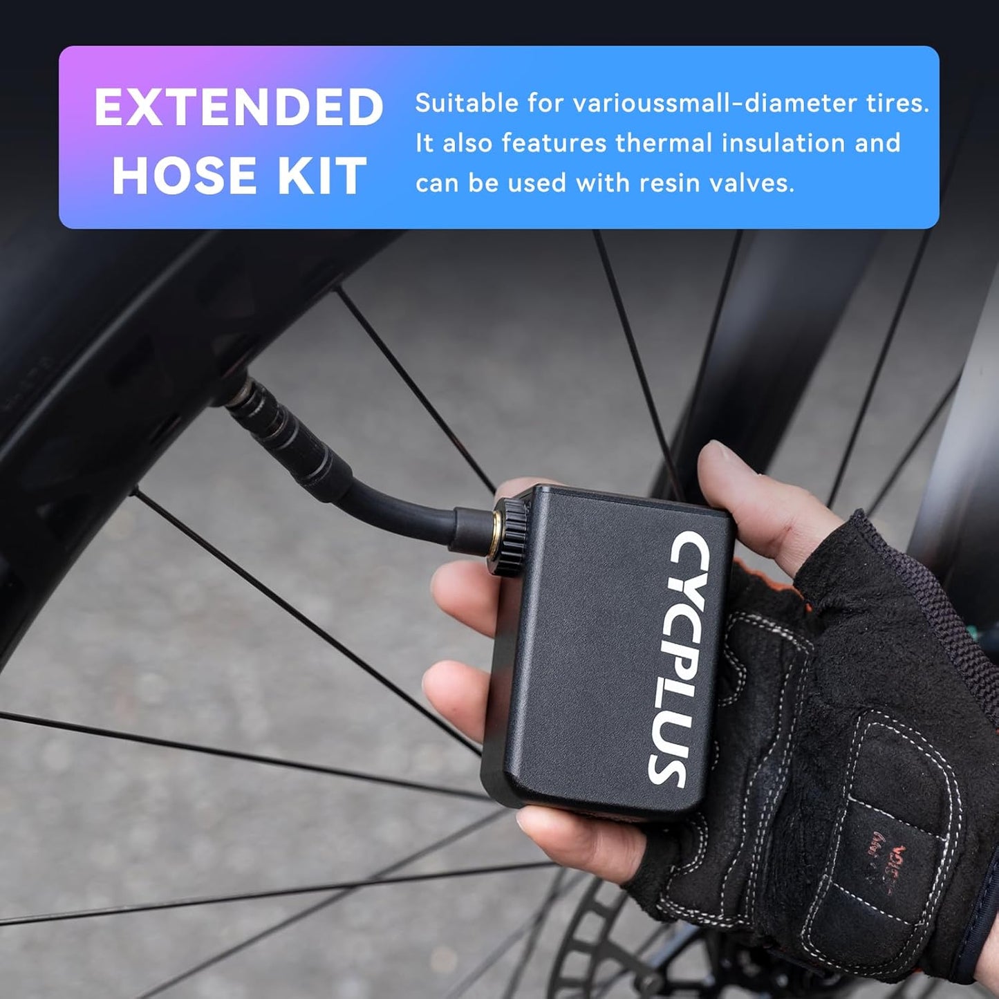 CYCPLUS Tiny Pump Mini with Gauge, Max 120 PSI Cordless Bicycle Air Pump, Auto Stop, with Presta and Schrader Valve for Car, Motorcycle, Bike and Ball AS2 Pro Max(2025 Updated Version)