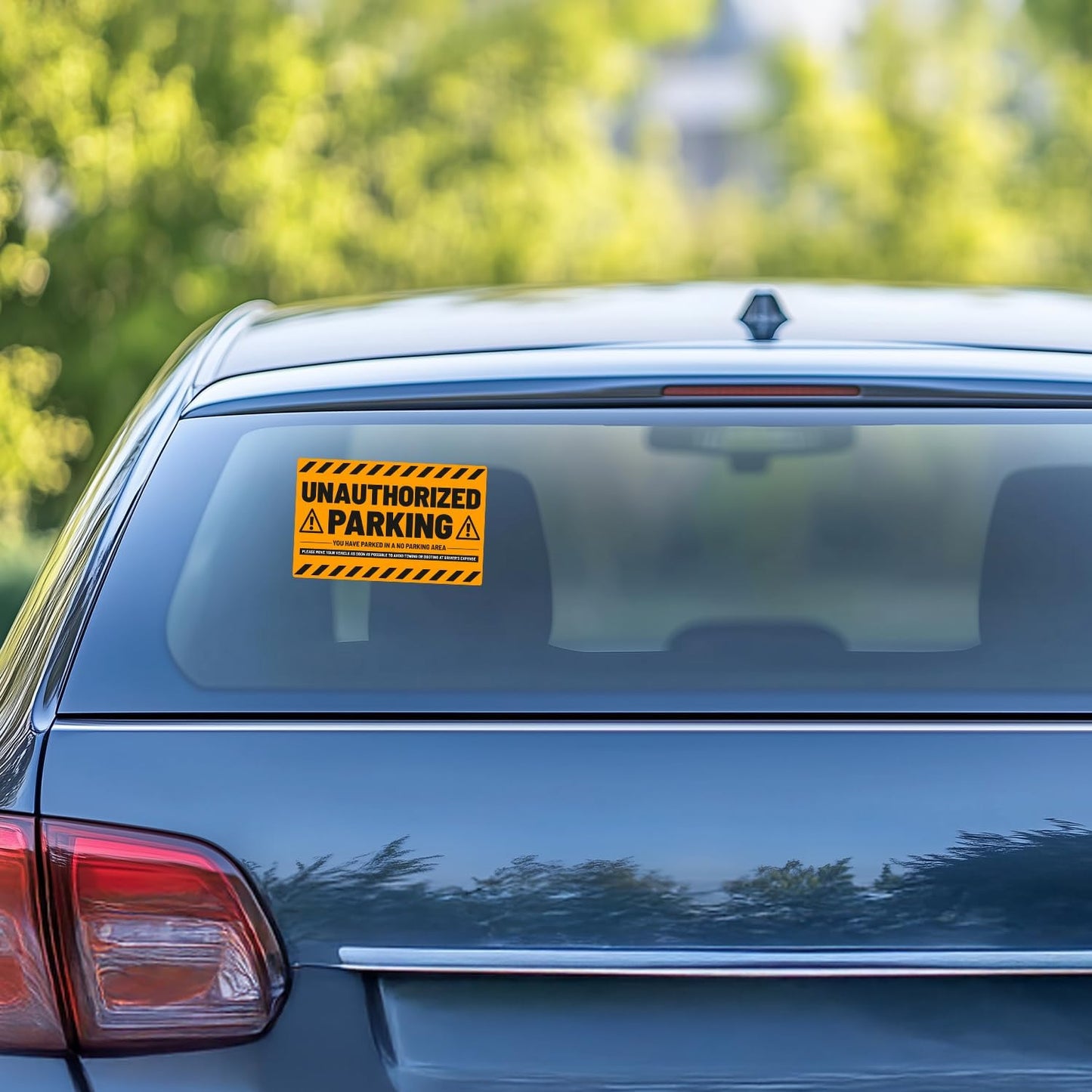 easykart labels 50 Parking Violation Stickers - Hard to Remove - No/Unauthorized Parking Warning Stickers - Super Sticky - 8x5 in (Fluorescent Orange)
