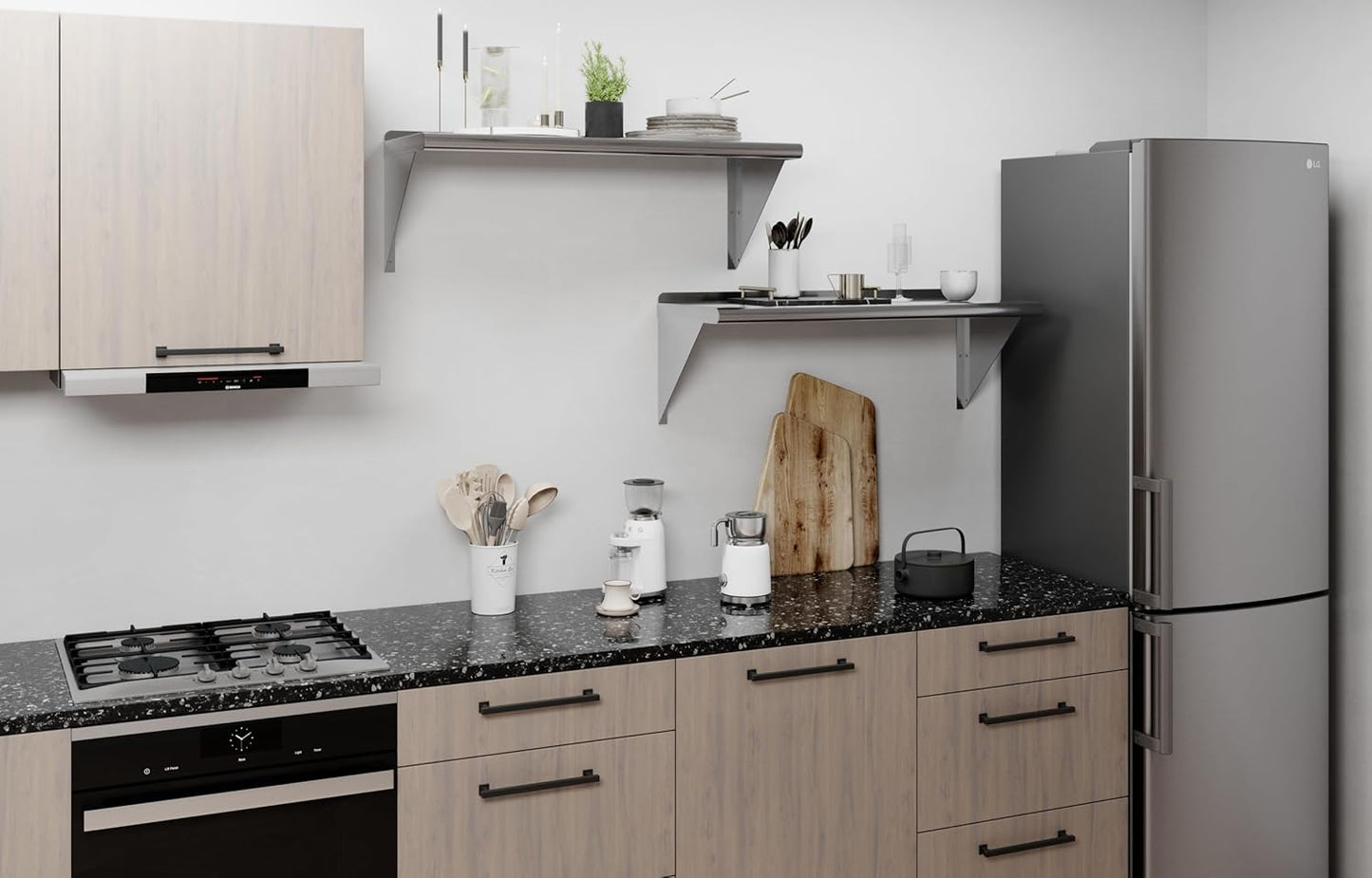 AmGood 36" Long X 14" Deep Stainless Steel Wall Shelf | NSF Certified | Appliance & Equipment Metal Shelving | Kitchen, Restaurant, Garage, Laundry, Utility Room