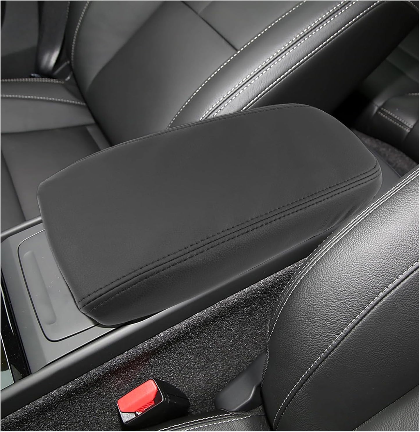 SXCY for 2025 XC40 Armrest Cover for Volvo XC40 2018-2025 Accessories 2025 XC40 Center Console Cover 2025 XC40 Middle Console Cover (Black Line Thin Cover)