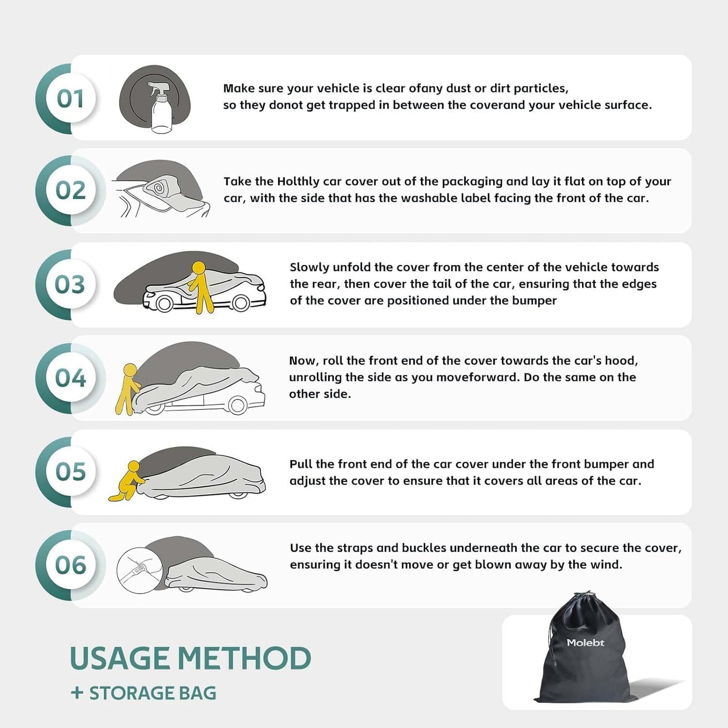 SUV Car Cover Custom Fit for Lexus RX 330 350 450 500(2016-2025), Waterproof All Weather for Automobiles, Outdoor Full Cover with Windproof Clip Straps.