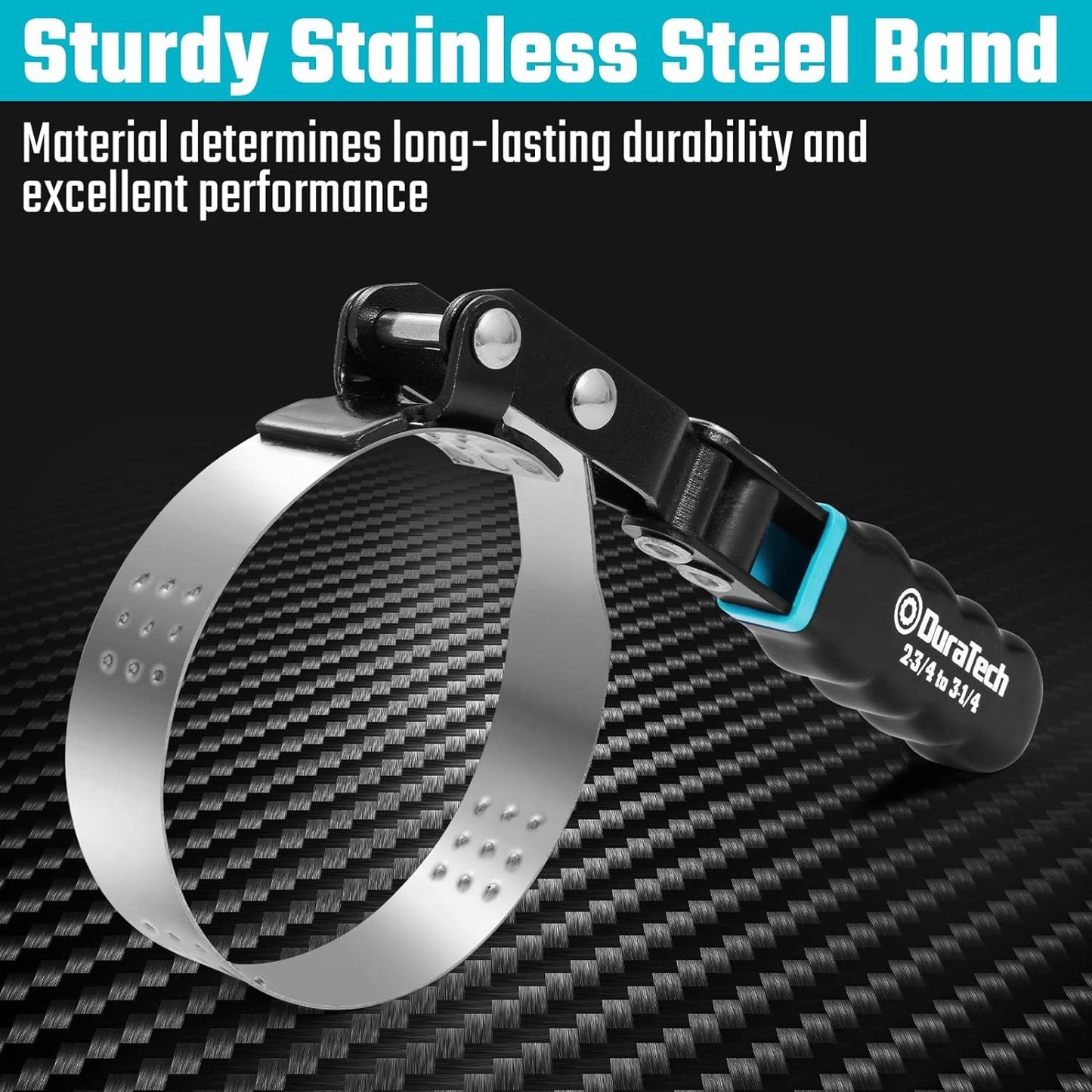 DURATECH Small Swivel Oil Filter Wrench, Oil Filter Removal Tool Fits Filters 2-3/4" to 3-1/4", Perfect for Car Repair Tools