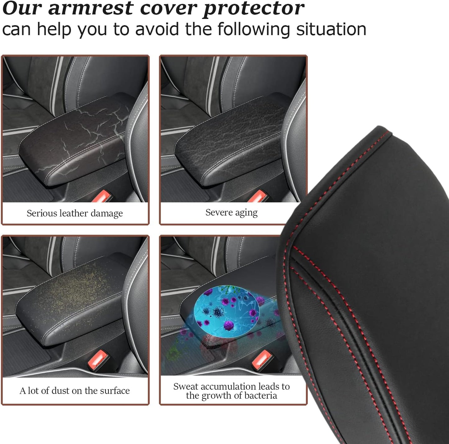 SKTU for 2013-2019 Volkswagen VW Golf 7 MK7 MK7.5 Central Console Armrest Rest Pad 2019 Golf 7 MK7 MK7.5 Center Console Seat Box Cover Protector Automotive Car Center Console Soft Cushion