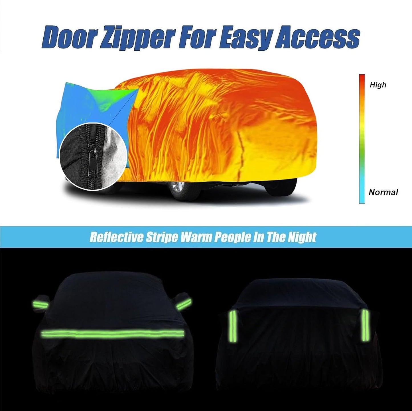 Waterproof Car Covers for 2007-2023 Chevrolet Tahoe/Cadillac Escalade/GMC Yukon(Black) 210T Custom 6 Layers Heavy Duty Waterproof All Weather Protection Outdoor