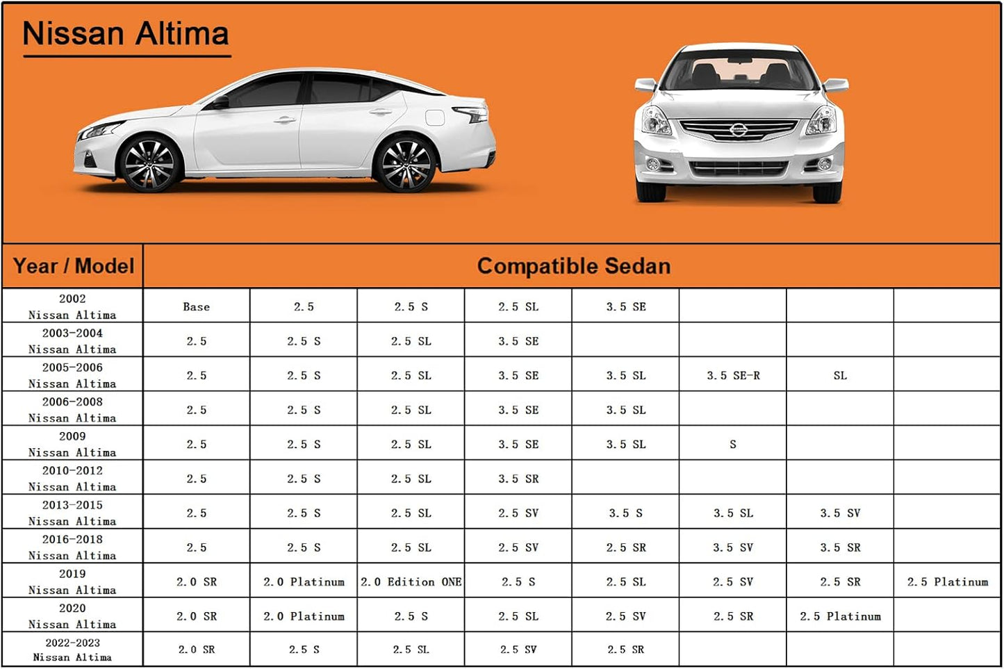 Kayme 7 Layers Car Cover Custom Fit for Nissan Altima (2002-2025) Waterproof All Weather for Automobiles, Outdoor Full Cover Rain Sun UV Protection.Black