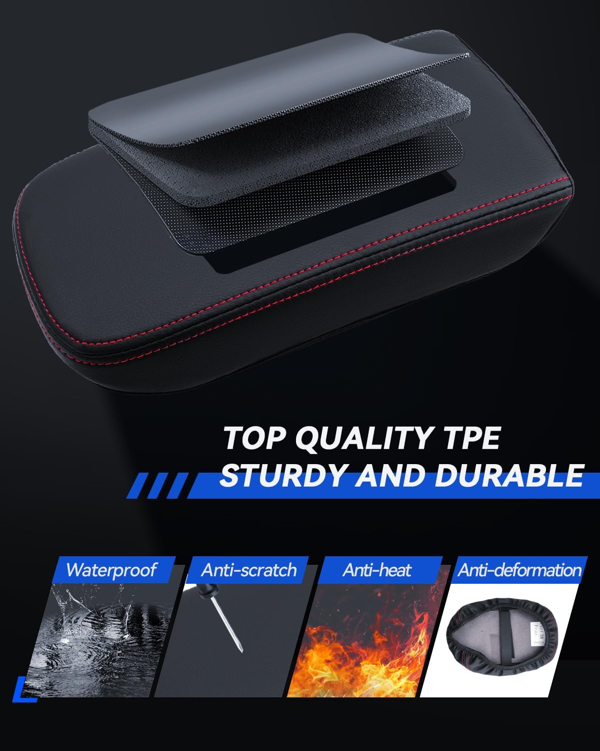 Armrest Cover for 2024 2025 Chevy Trax (LS, 1RS, LT, 2RS, ACTIV) Accessories Center Console Middle Lid Pad Protector for Car Elbow Rest