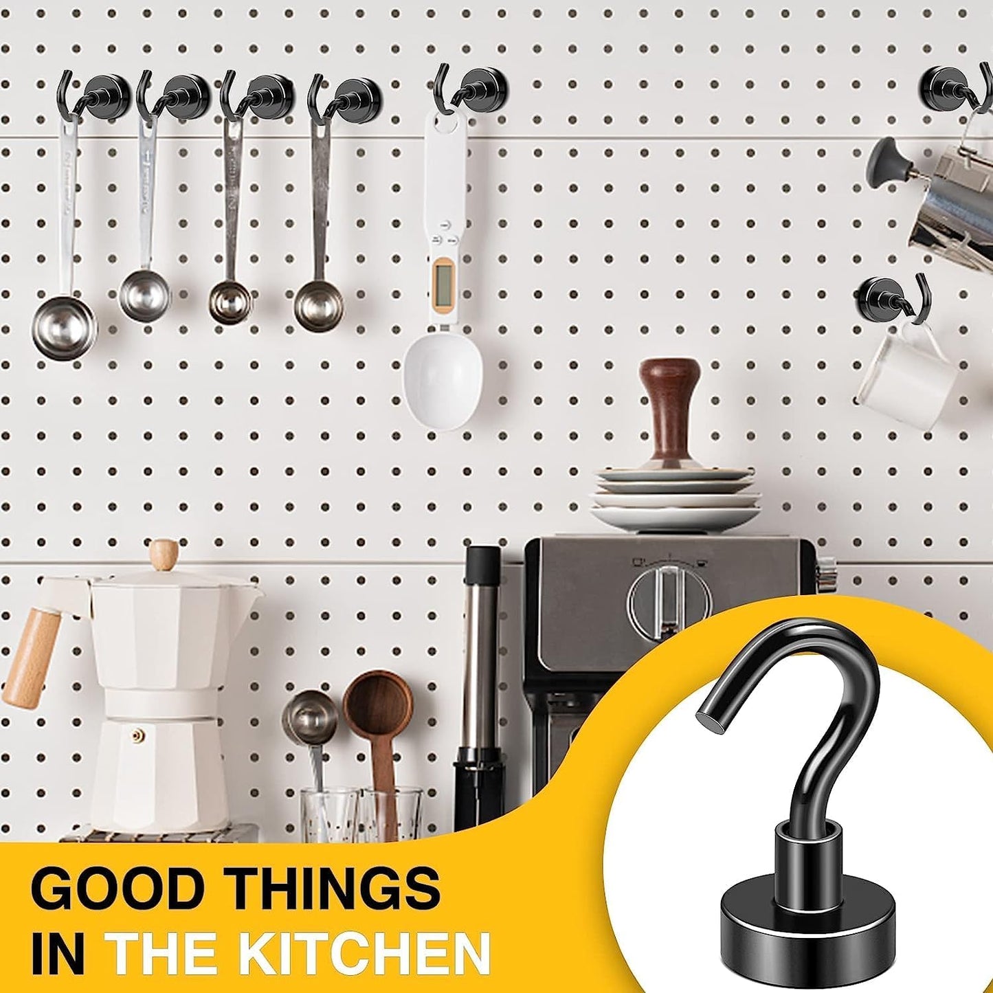 DIYMAG Magnetic Hooks, 30Lbs Strong Heavy Duty Cruise Magnet S-Hooks for Classroom, Fridge, Hanging, Cabins, Grill, Kitchen, Garage, Workplace and Office Etc, (75 Pack-Black)