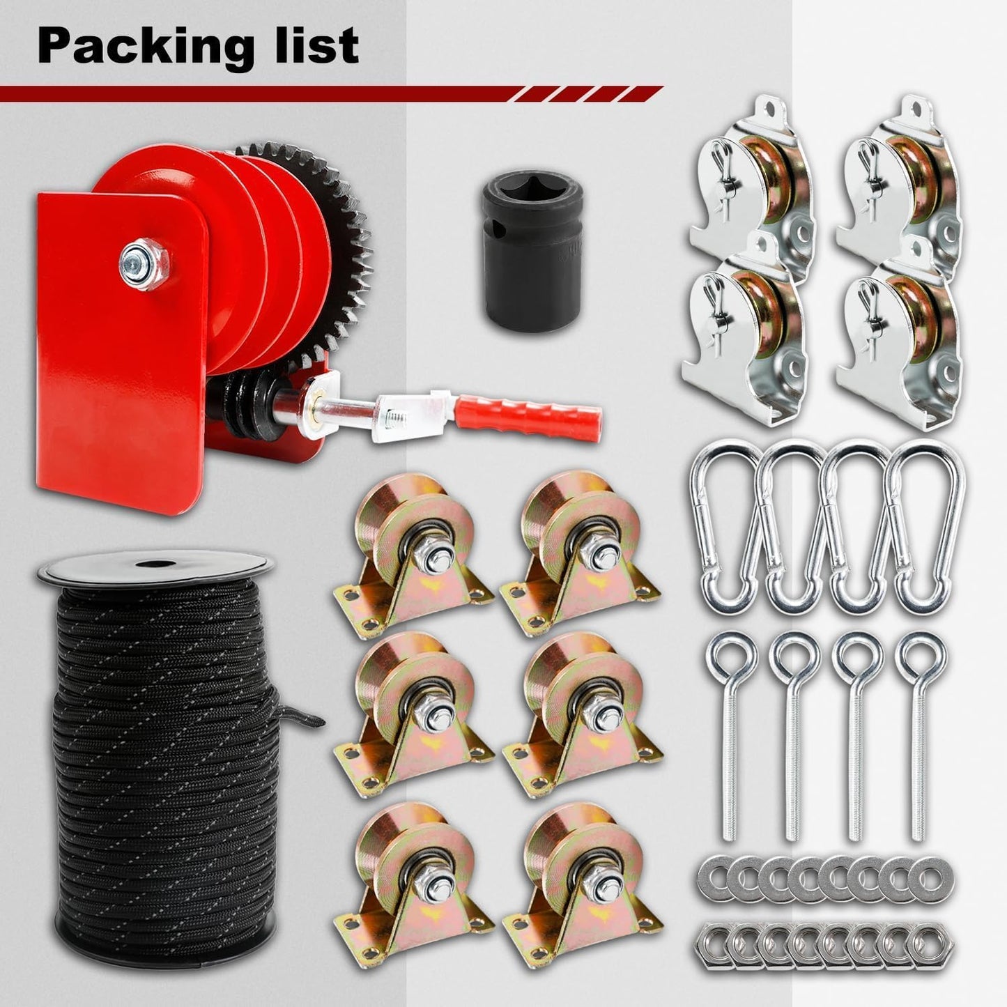 Overhead Garage Storage Lift - Heavy Duty Ceiling Mounted Garage Storage Lift System for Organization - 300lbs Weight, Supports 8-16ft Ceilings, Compatible Bronco, Weight, Wrangler (Deck Not Includ)