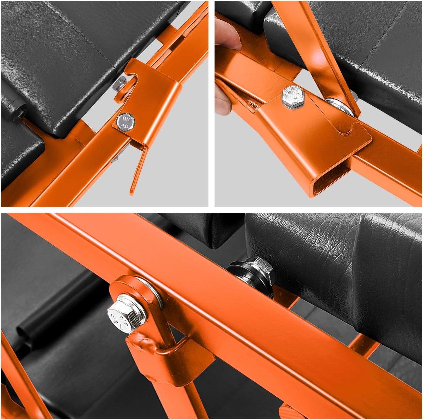 DNA MOTORING 48" 2 IN 1 Folding Rolling Garage Shop Creeper Roller Seat, 7 Pcs 2" Casters, 350 Lbs Weight Capacity, Orange, TOOLS-00193-OG