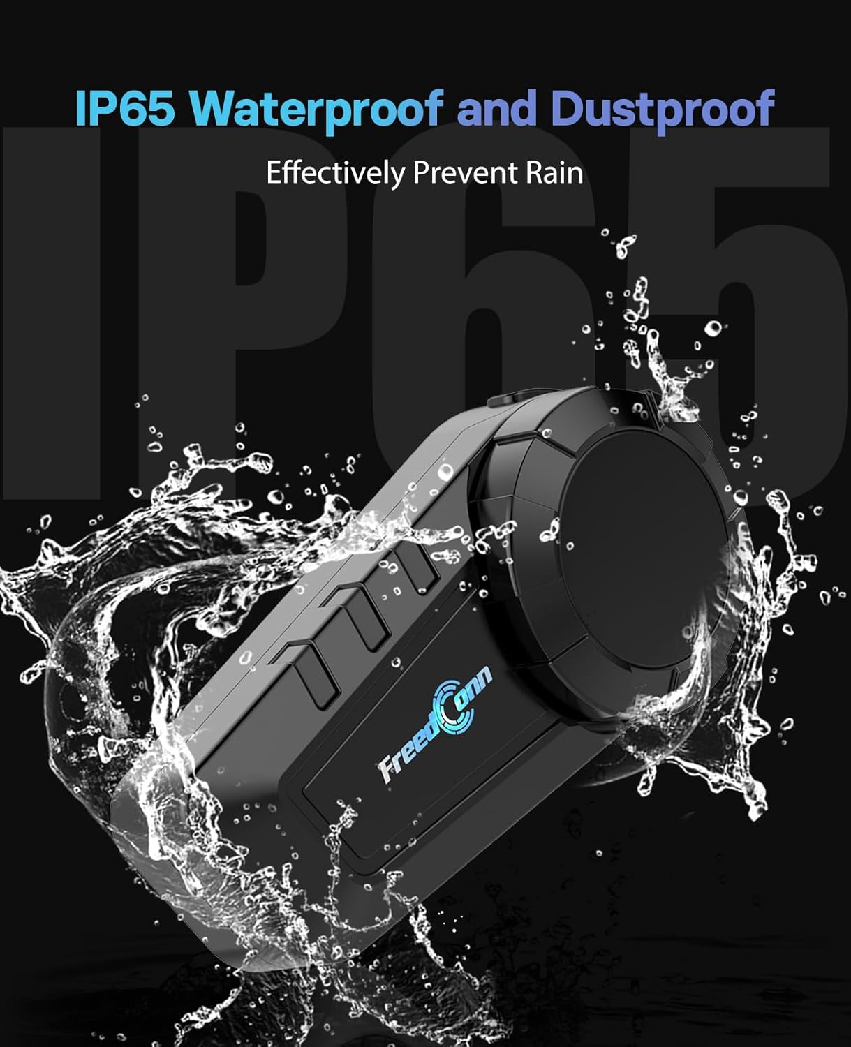 FreedConn KY PRO Hi-Res Motorcycle Helmet Bluetooth Headset, Motorcycle Communication Systems with CVC Noise Cancellation, Stereo Music, 6 Riders 1200m intercom, Dual Device Connection, IP65, 2 Pack