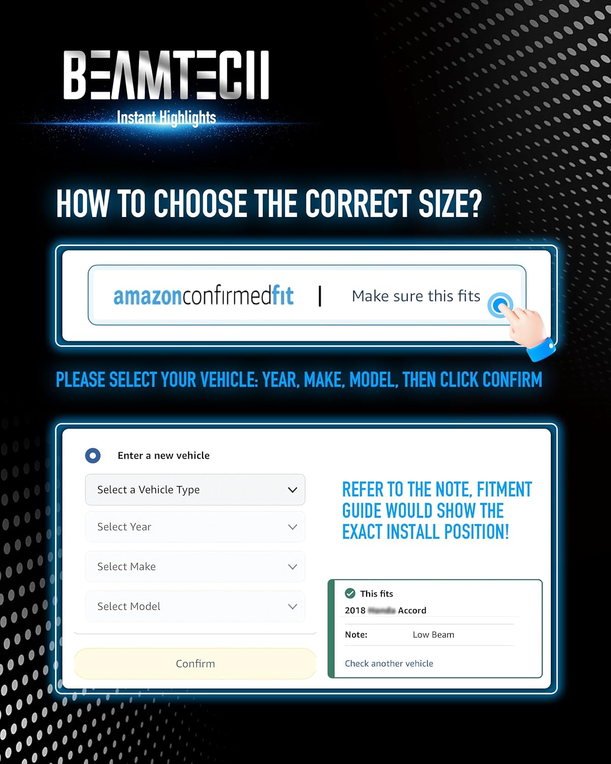 BEAMTECH H7 Fog Light Bulb Fog Light 6500K Xenon White Fanless In Line Pack Of 2