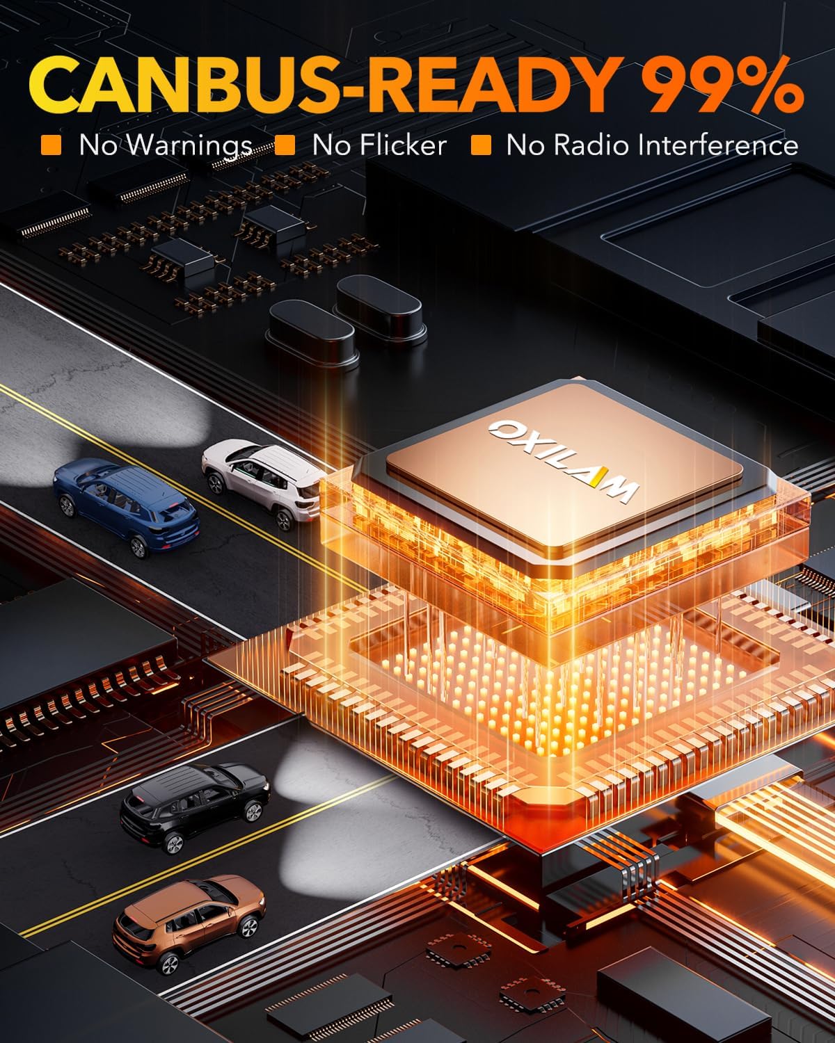 OXILAM H11 9005 LED Light Bulbs Combo, 56000 Lumens 700% Brighter 6500K Cool White Light, 1:1 Size 9005/HB3 H11/H9/H8 DRL Fog Light Replacement, IP68 Waterproof, Pack of 4