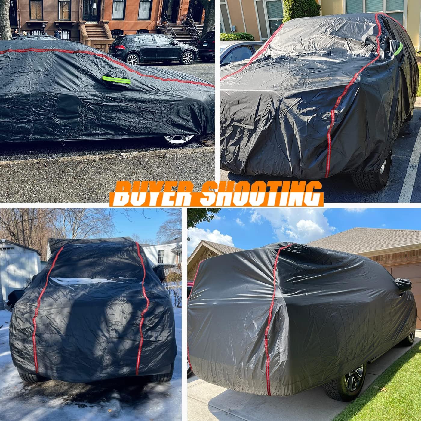 Breathable New Material, Waterproof Car Cover, Locks and Zipper Doors, Sunscreen Waterproof UV Prevention Snowproof Wind and Windproof,Suitable for Indoor Outdoor,for Pickup 198"-220",B7