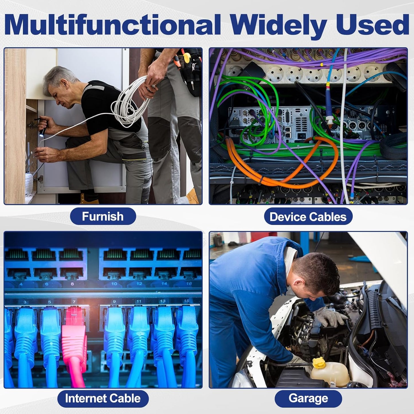 Gisafai 500 Pcs Cable Support J-Hook, 3/4 Inch Metal Garage Hooks for Hanging, Heavy Duty Network for Cable and Wire Management Wall Attaching J Utility, G60 Galvanized Steel, Silver