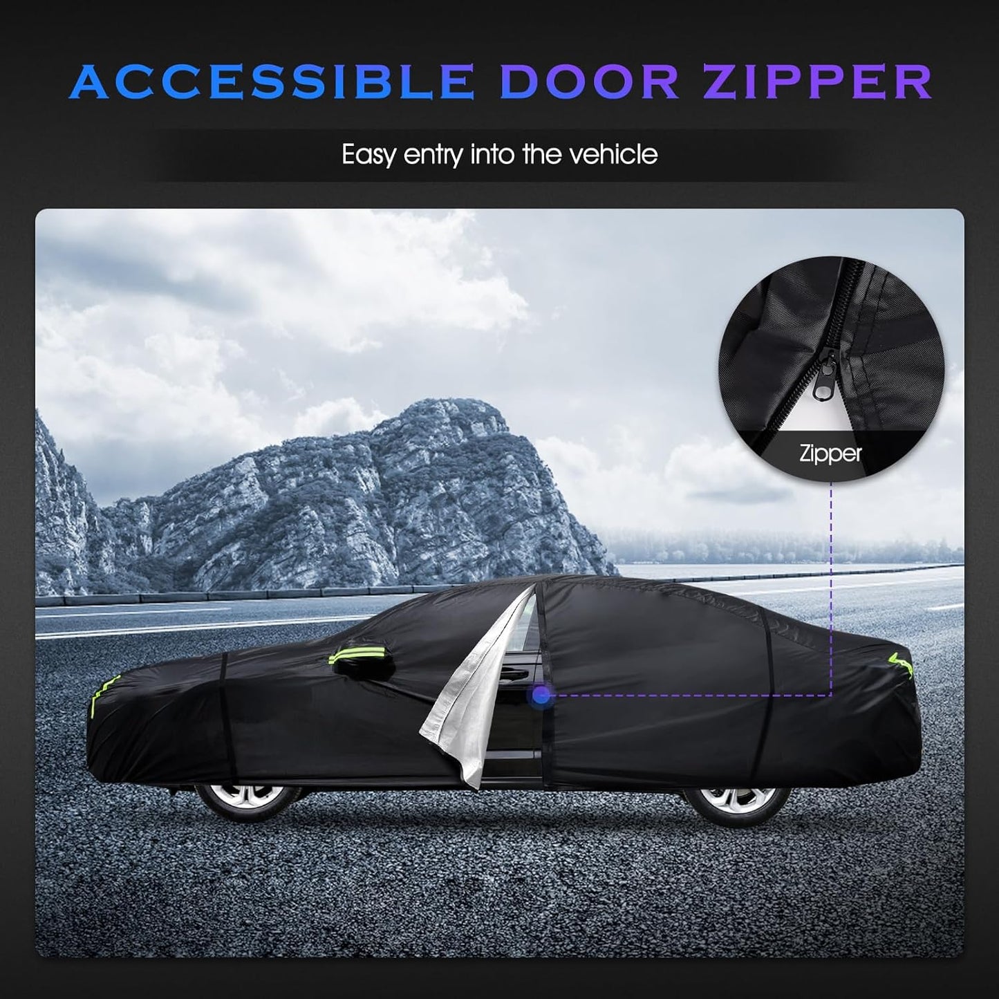 Car Cover Custom Fit for Toyota Camry 1996-2025,Honda Accord 2001-2025,6 Layers Truck Cover Waterproof All Weather for Automobiles,Outdoor Full Exterior Cover,Rain, Sun, Wind Protection,Black