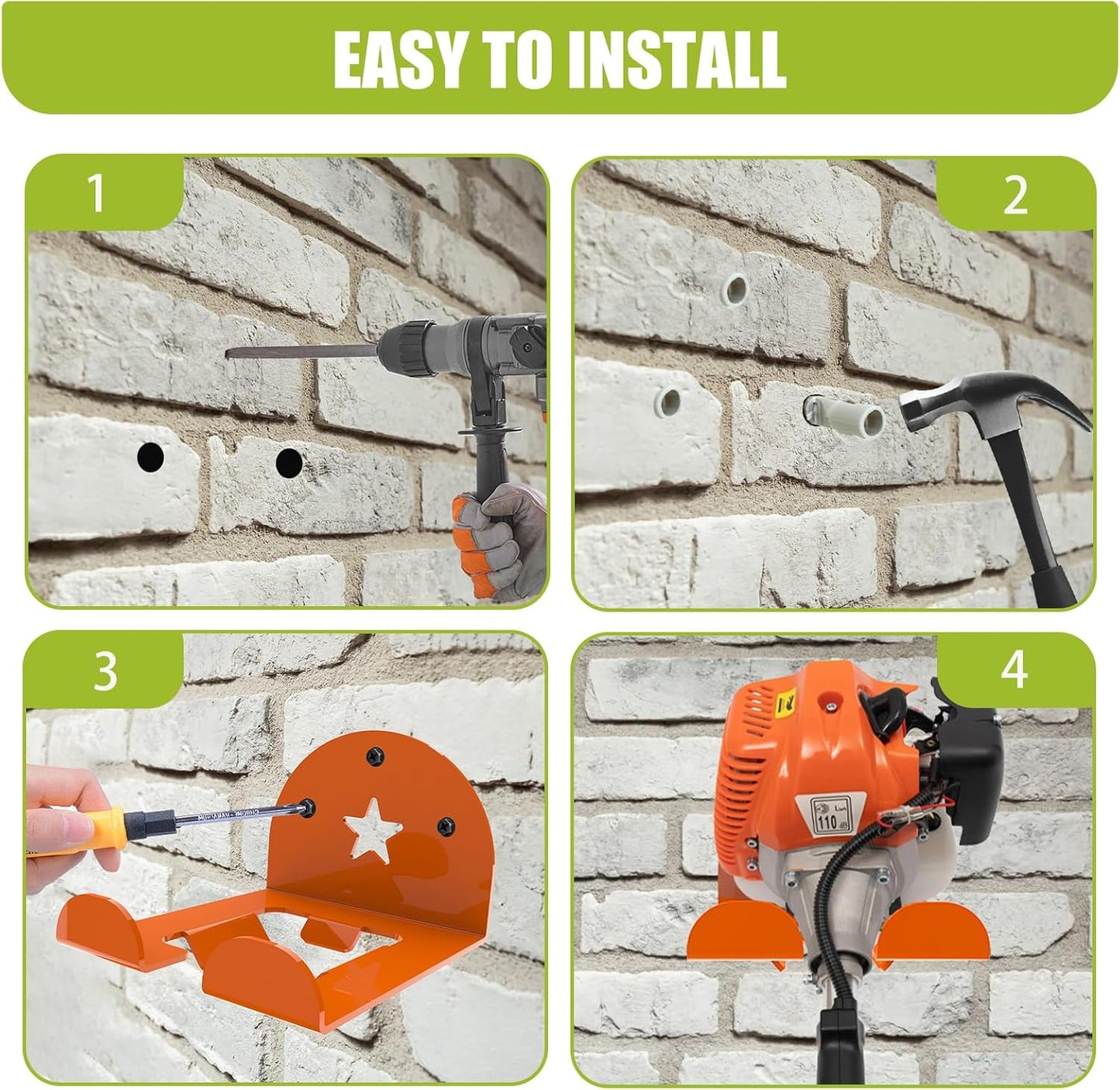 MusixiA Garage Organizer Trimmer Rack,1 Pack Heavy Duty Weed Eater Hanger,Trimmer Hanger for Grass Trimmer, Hedge Trimmer Trimmer Power Tool Organizer Wall Mount