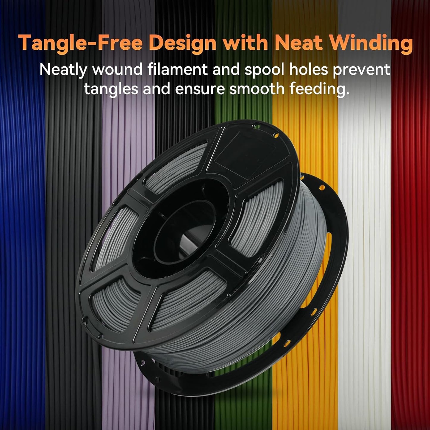 FLASHFORGE PLA Filament 1.75mm +/- 0.02mm, Matte Grey 3D Printer Filament 1kg (2.2lbs) Spool, Excellent Printing Performance, Easy to Use for Most FDM 3D Printers