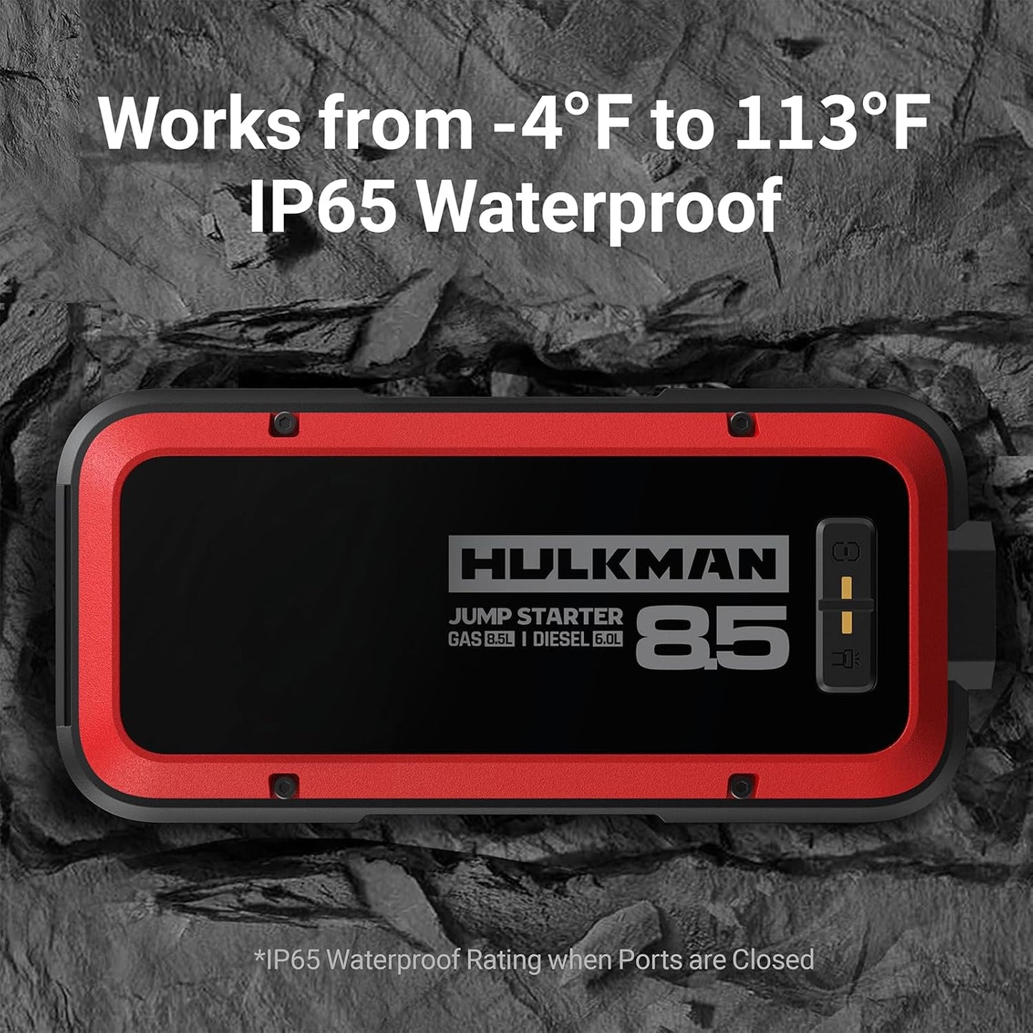 Hulkman Alpha85,Carmine Red, 2000A 74Wh Smart Jump Starter, 12V Portable Car Battery Booster with 3.3" Display, USB-C Power Pack,Includes 65W Wall Charger, Jumper Cables for up to 8.5L Gas/6.0L Diesel