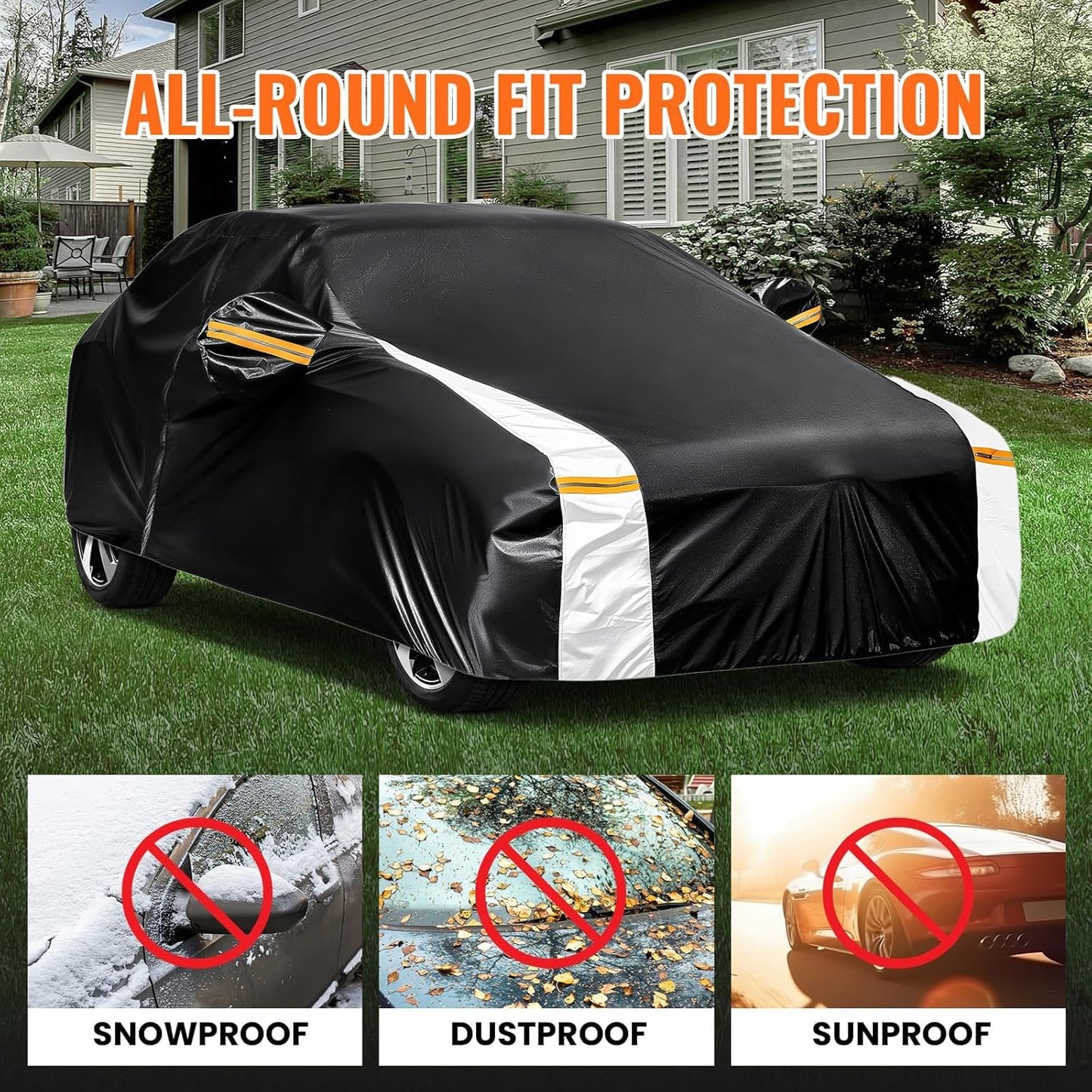 Ford Escape Car Cover 100% Waterproof All Weather, Gift with Towel, 10 Layers SUV Car Cover Custom Fit 2000-2025 Ford Escape, Full Exterior Car Covers Rain Sun UV Protection with Door Zipper.