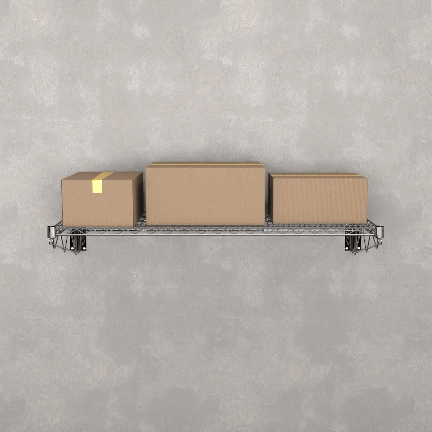 18" x 48" Chrome Wire Wall Mount Shelf